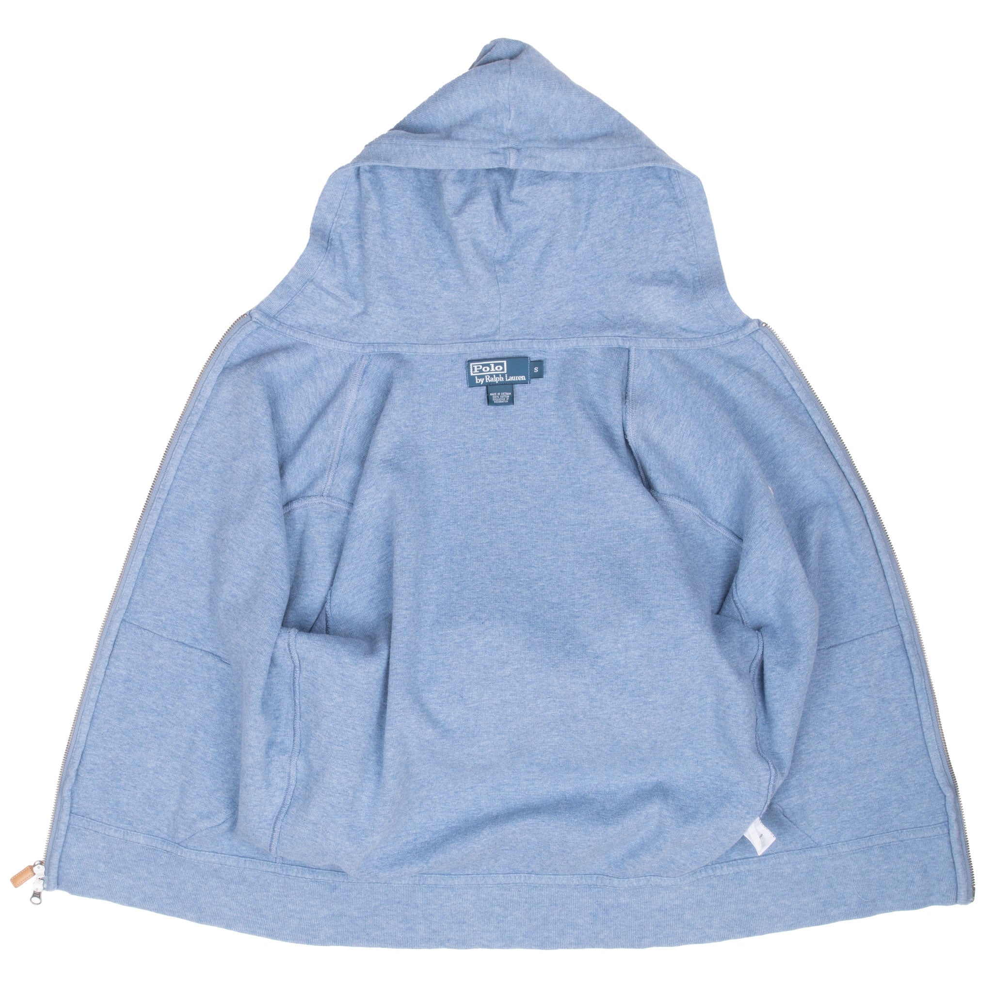 Vintage Ralph Lauren Zip up Blue Hoodie Sweatshirt Size Small 1990s