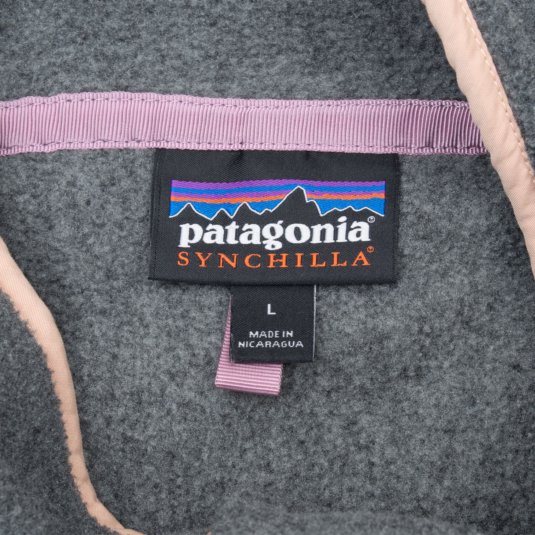 Vintage Patagonia Snap T Synchilla Grey Fleece Pullover Jacket Size Large