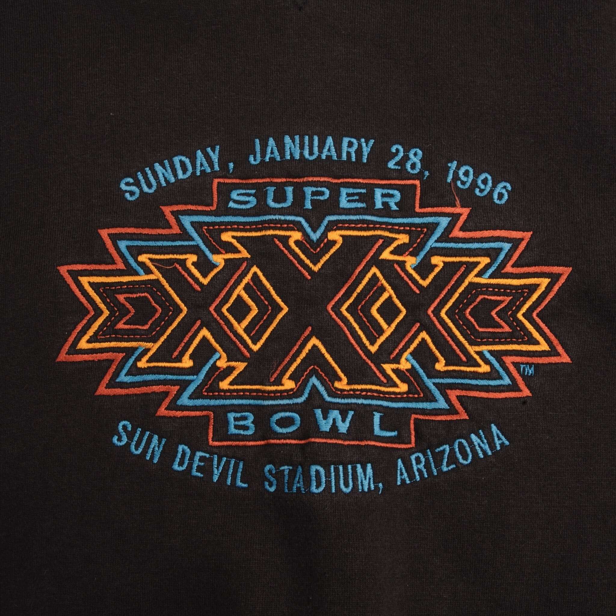 Vintage Nfl Super Bowl XXX Arizona Sun Devil Stadium 1996 Embroidered Crewneck Sweatshirt Size XL