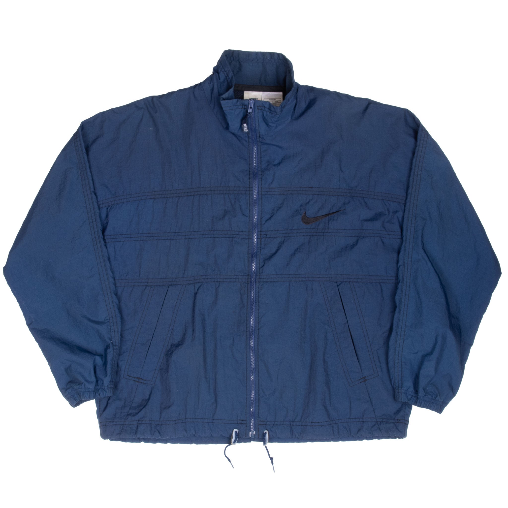 Vintage Nike Classic Swoosh Blue Windbreaker Jacket 1990S Size Small
