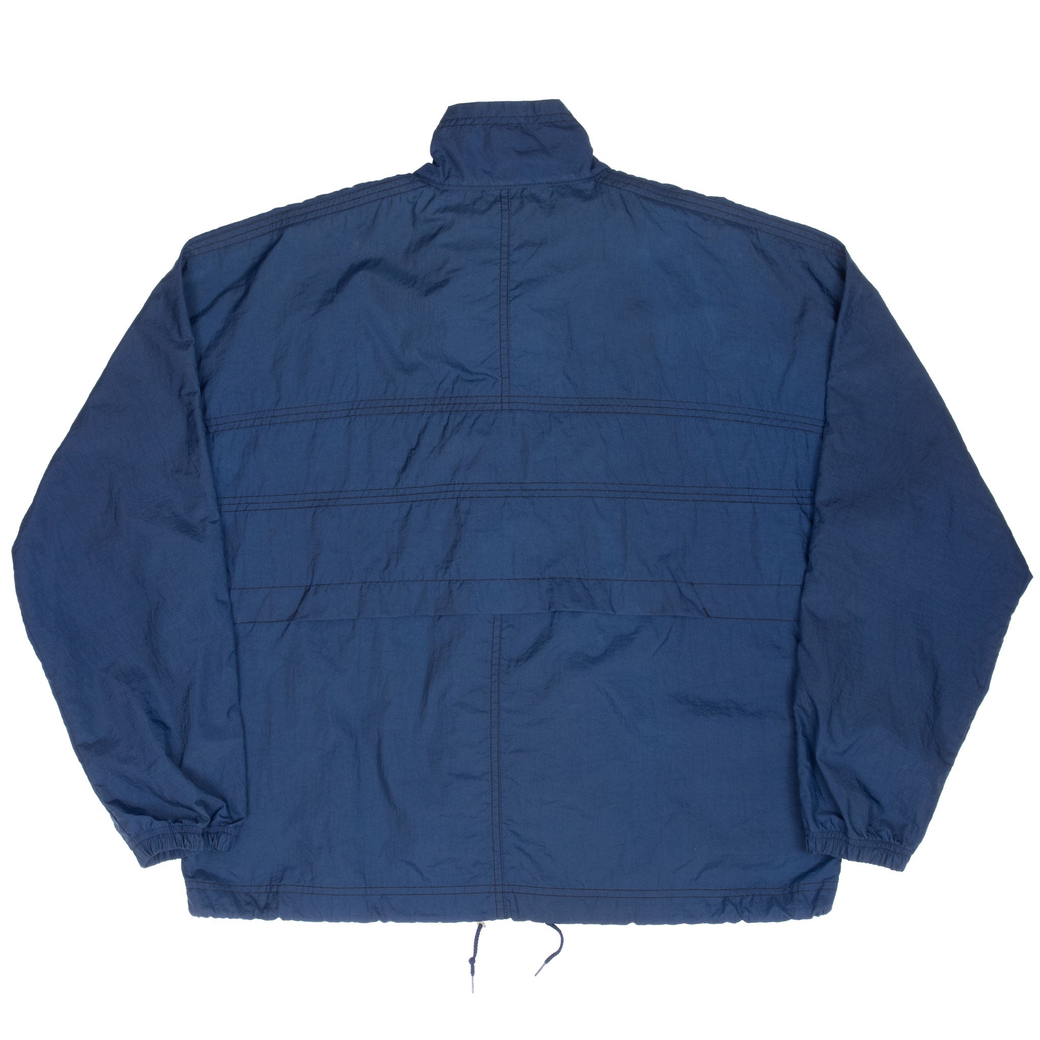 VINTAGE NIKE CLASSIC SWOOSH BLUE WINDBREAKER JACKET 1990S SMALL