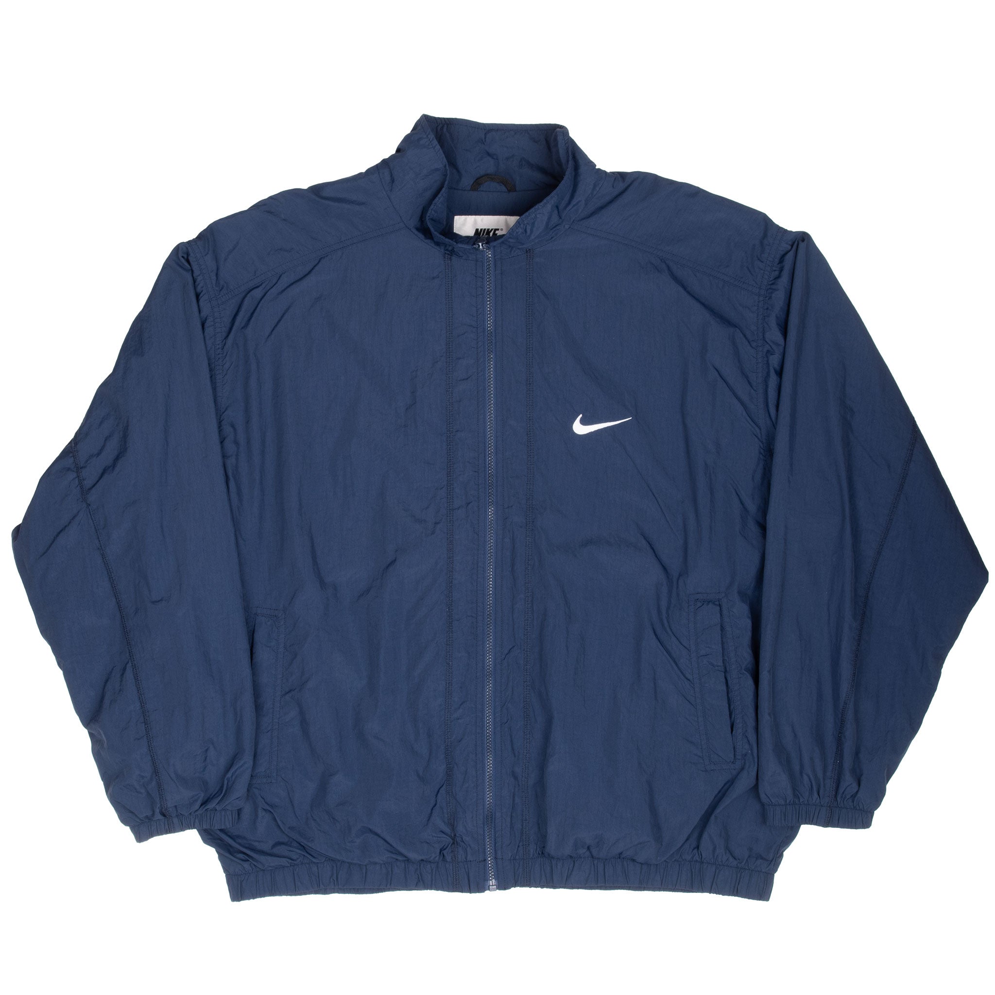 Vintage Nike Classic Swoosh Blue Windbreaker Jacket 1990S Size 2XL