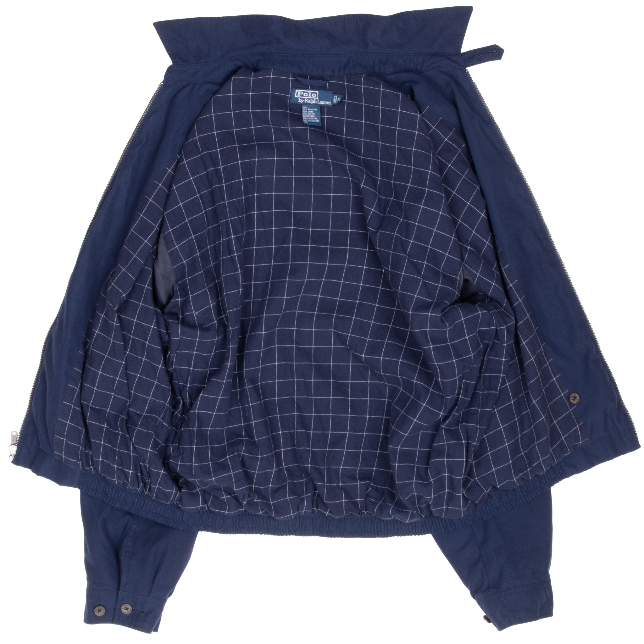 VINTAGE POLO RALPH LAUREN BLUE HARRINGTON GOLF JACKET 1990S SIZE MEDIUM