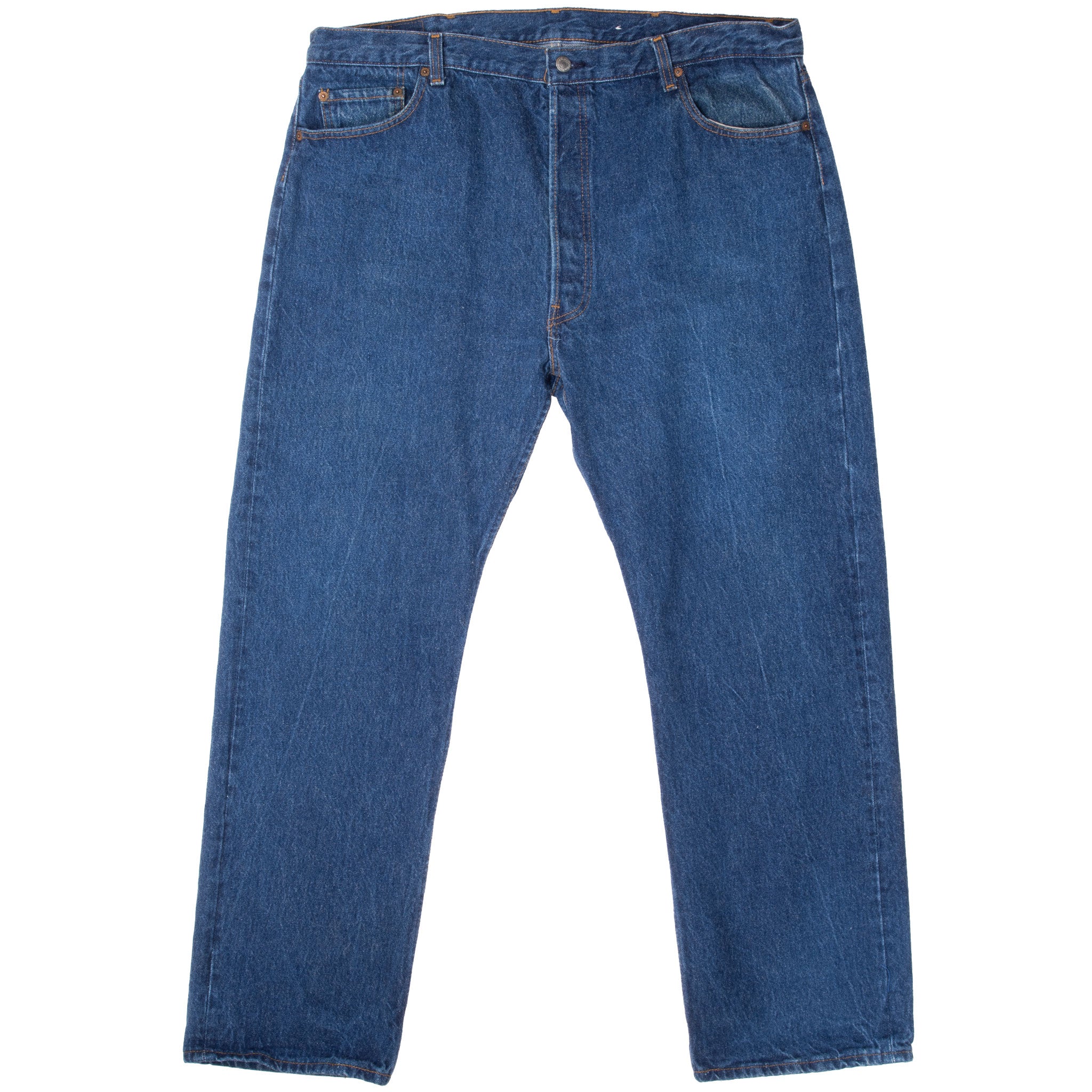 Vintage Levis 501 Indigo Blue Jeans 1980S Size 40X30 Made In Usa With A Medium Wash

Size on Tag is 42X30 Actual Size Is 40X30

Back button #525