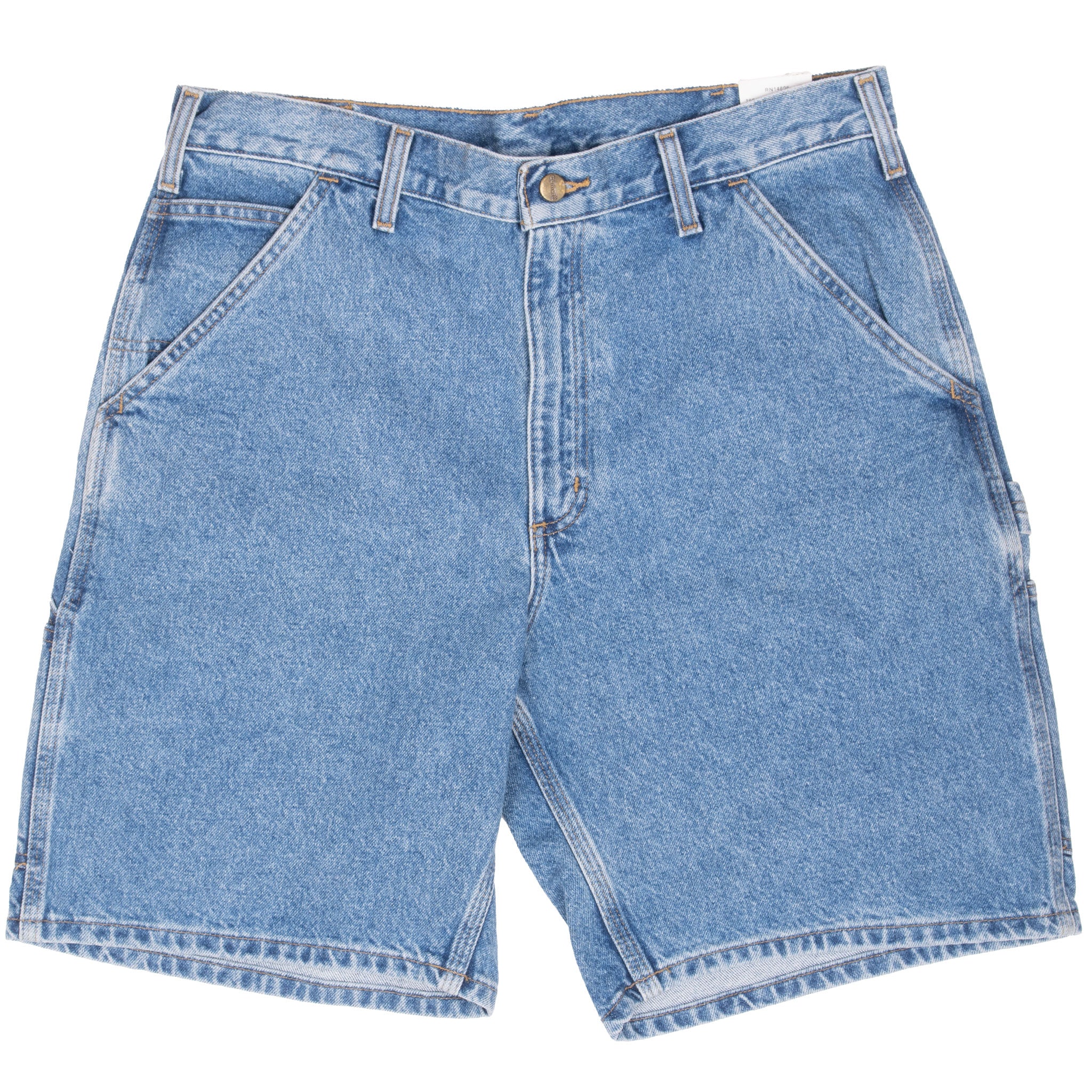 Vintage Carhartt Denim Blue Carpenter Shorts B29STW 2011 Size 34 Deadstock