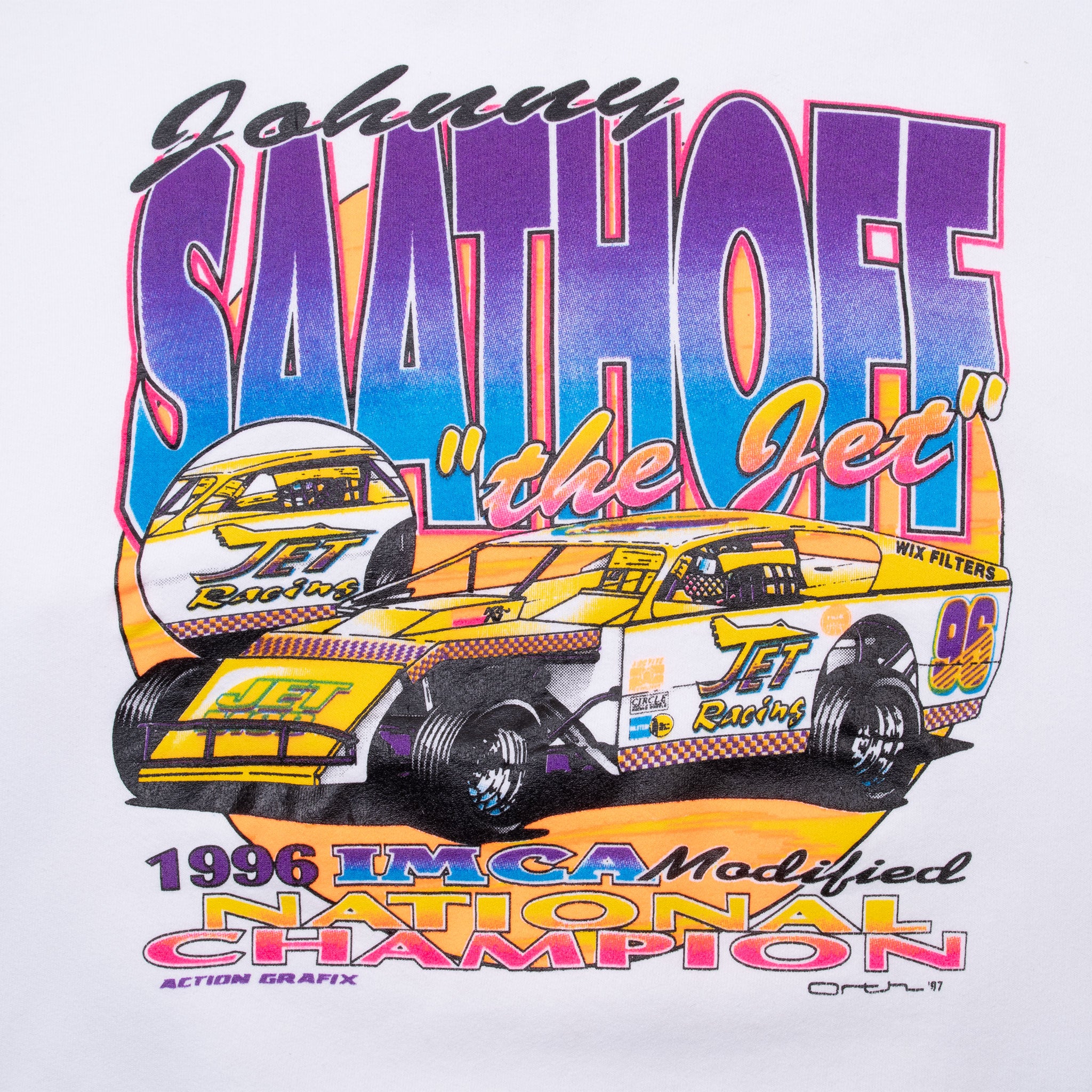 Vintage Dirt Track Racing Johnny Saathoff 1996 National Champion Sweatshirt Size Xl Made In Usa