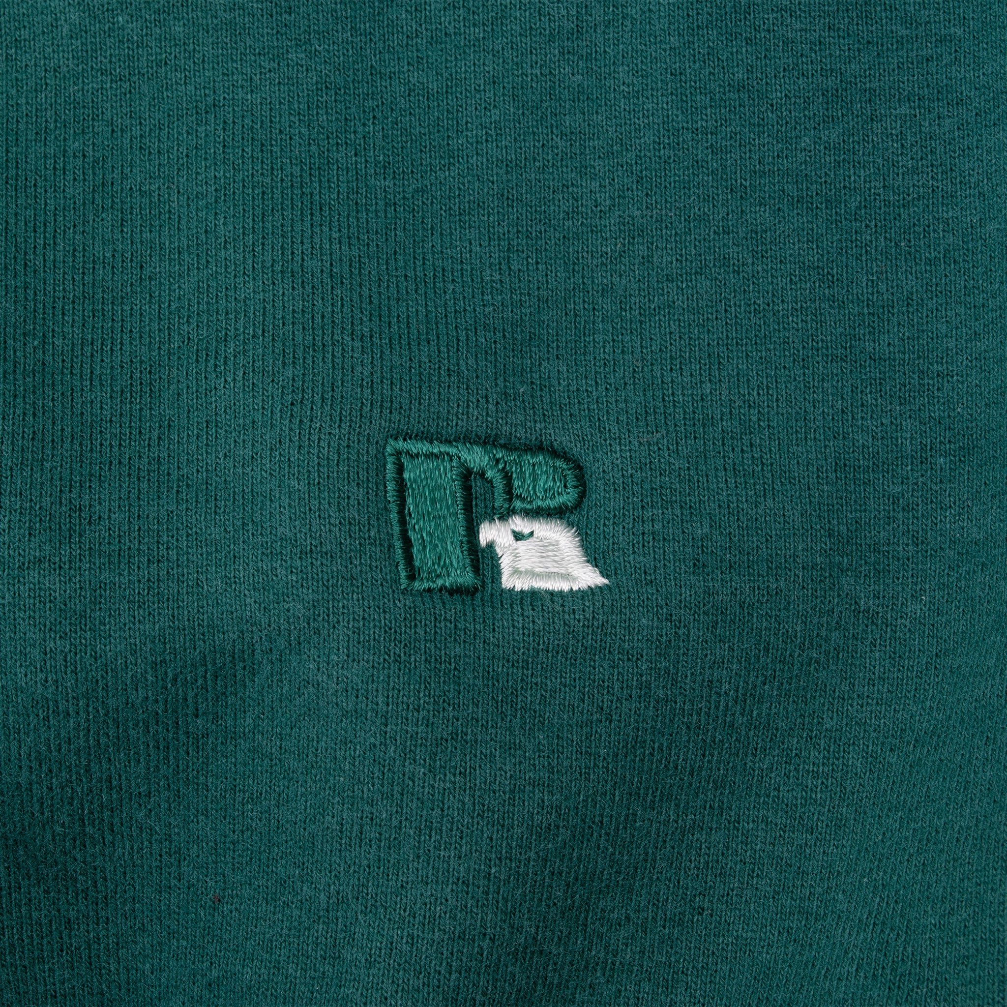 VINTAGE RUSSELL ATHLETIC BLANK GREEN PRO COTTON SWEATSHIRT 1990S LARGE MADE USA