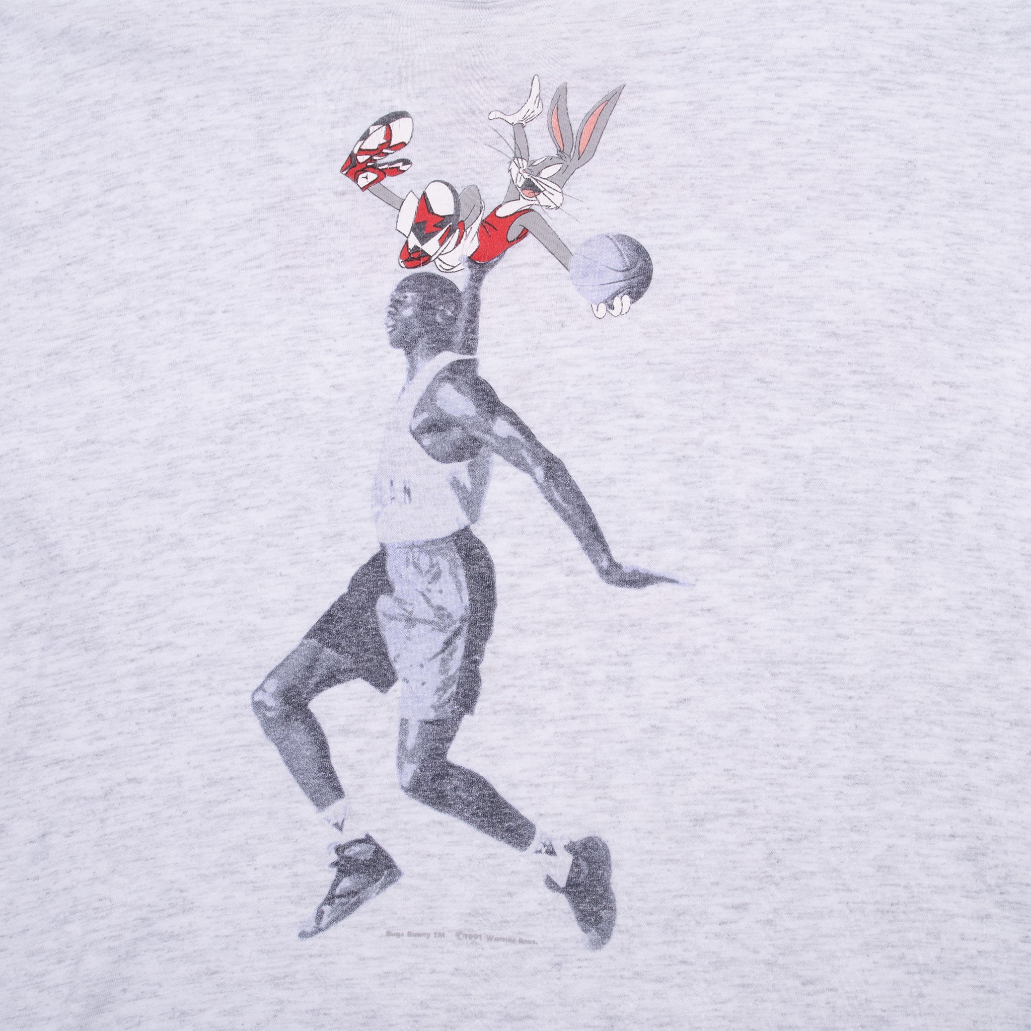 Vintage Nike Air Jordan Buggs Bunny 1991 Tee Shirt Size Large Youth Made In USA With Single Stitch Sleeves