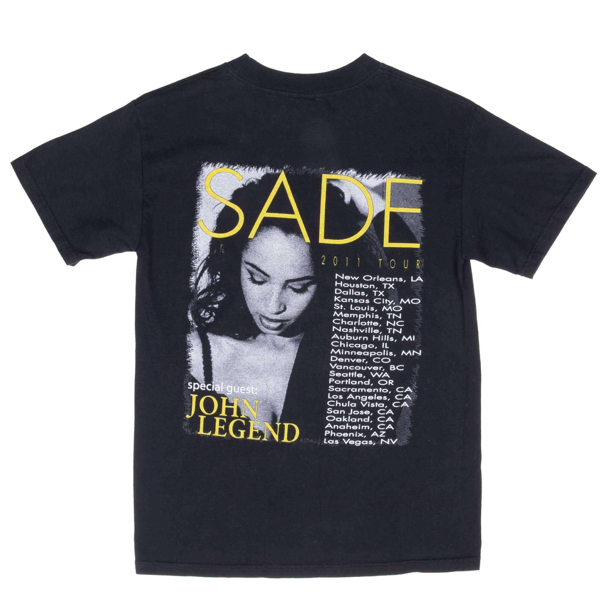 Vintage Sade 2011 Tour Black Tee Shirt Size Small