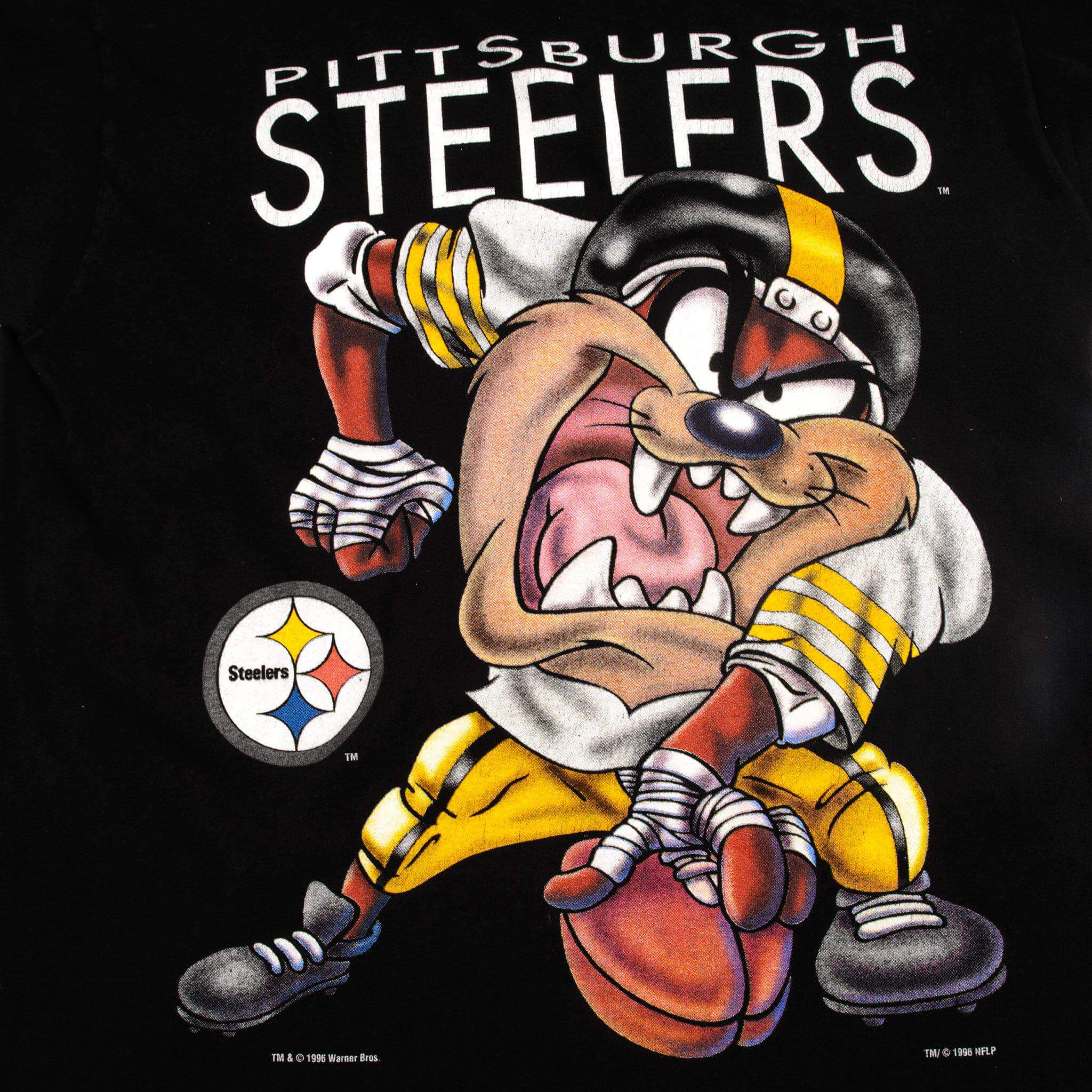 VINTAGE NFL PITTSBURGH STEELERS TAZ TEE SHIRT 1996 SIZE MEDIUM