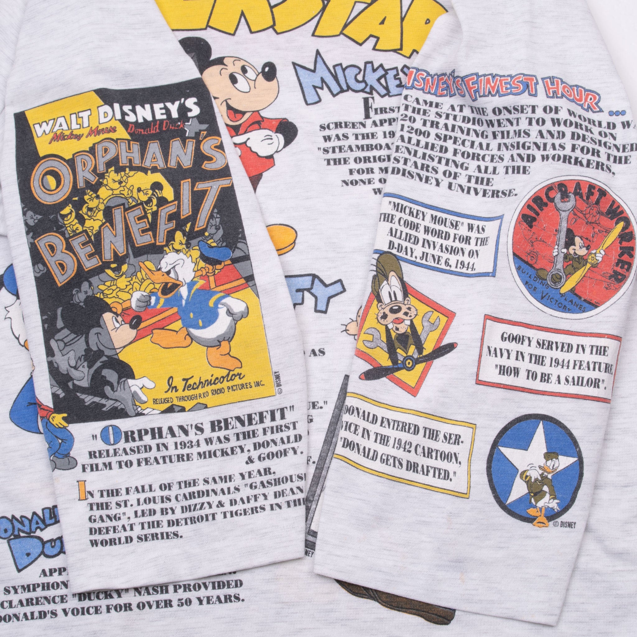 Vintage Walt Disney Lonesome Ghosts Half Sleeve Tee Shirt 1991 Size Large Made In Usa With Single Stitch Sleeves