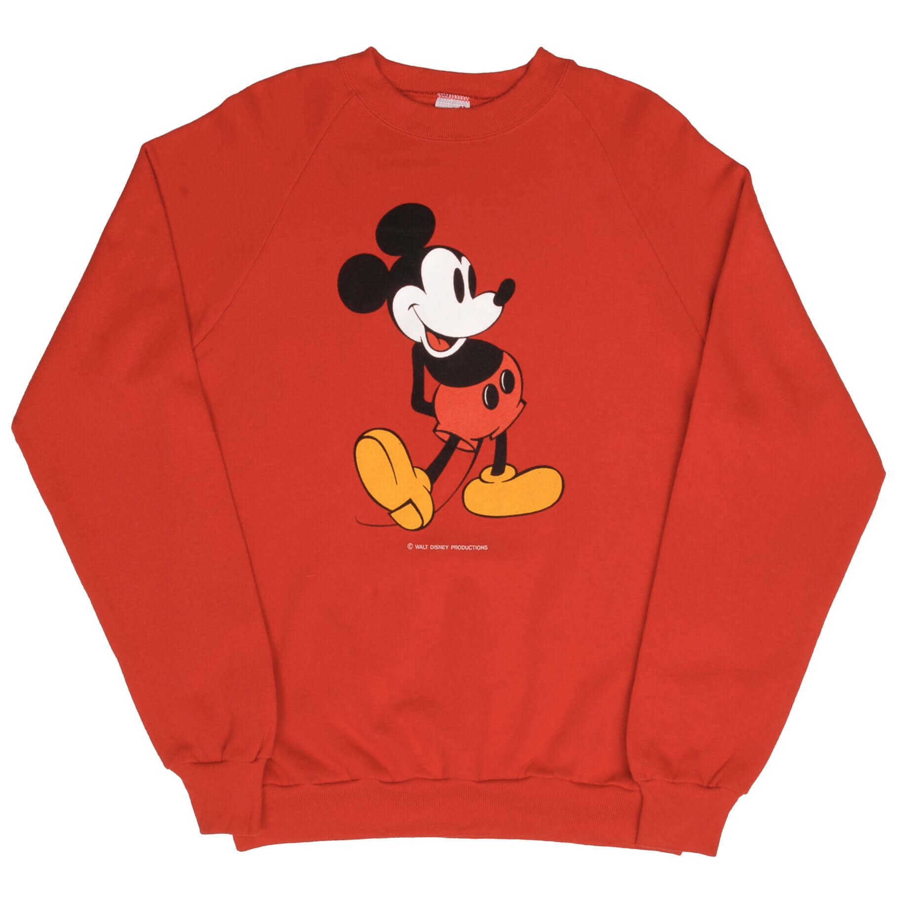Vintage Disney Mickey Mouse Red Sweatshirt Size Large Made In USA 1980S