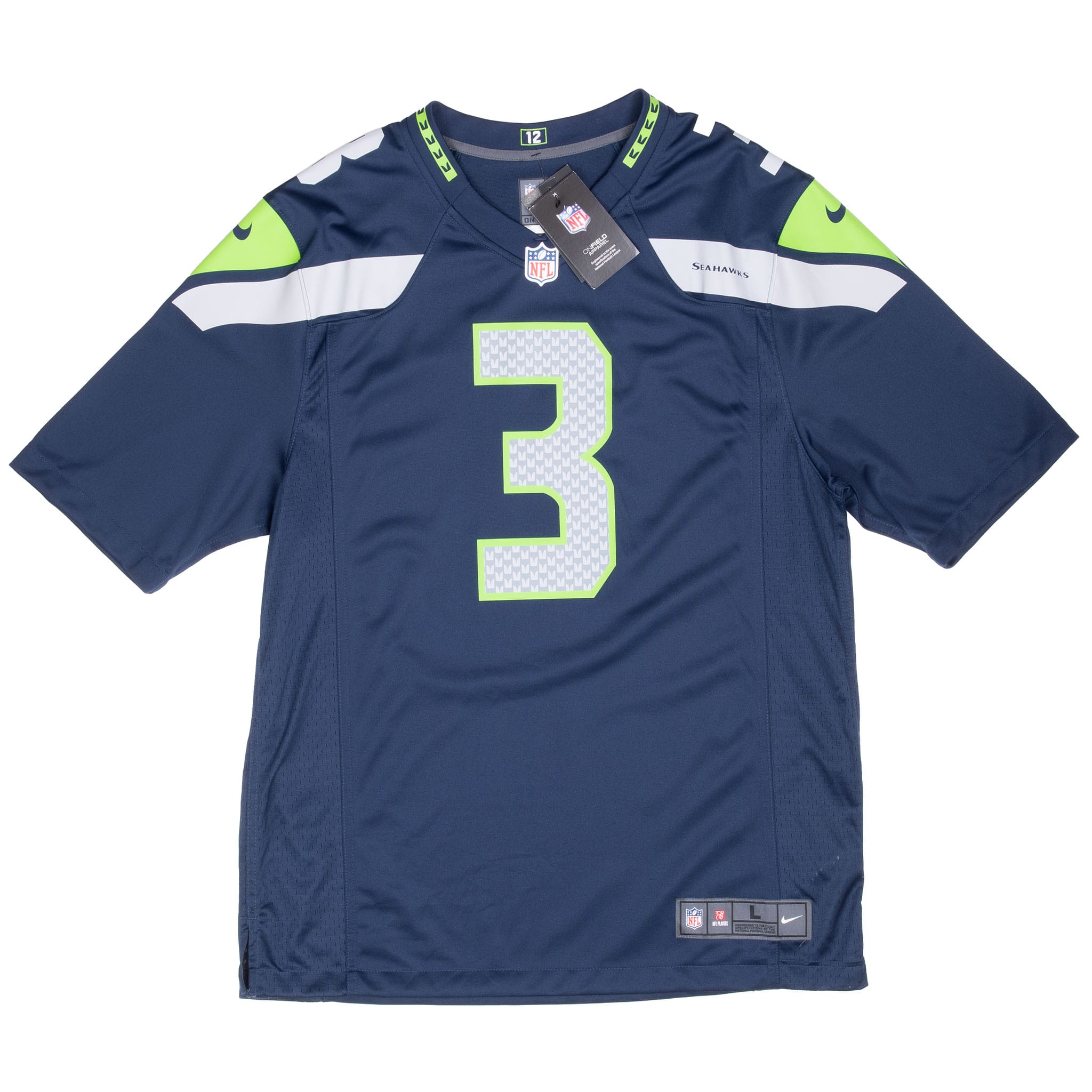VINTAGE NFL SEATTLE SEAHAWKS WILSON #3 NIKE JERSEY SIZE LARGE DEADSTOCK