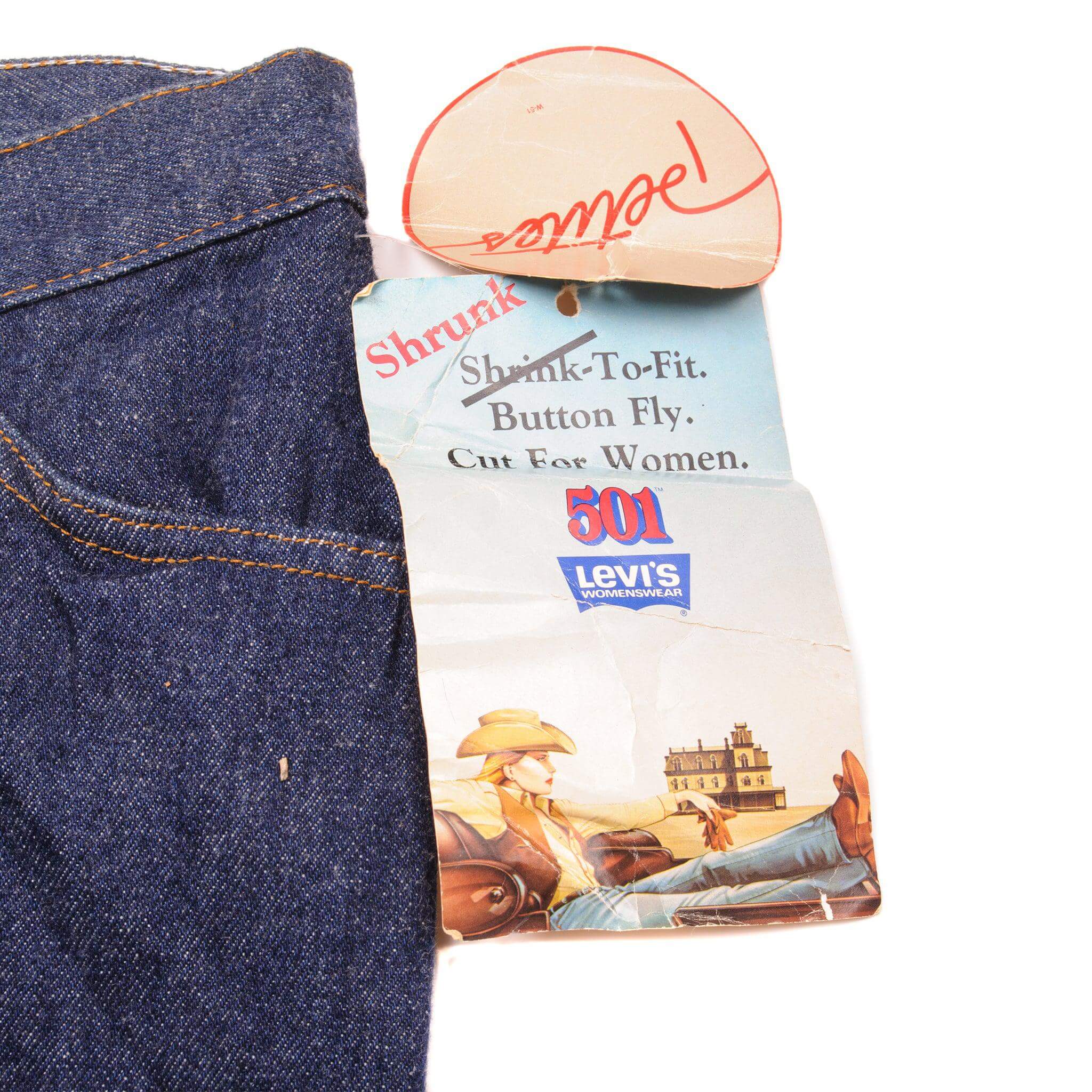 VINTAGE LEVIS 501 WOMEN PRESHRUNK JEANS INDIGO 1980's SIZE W33 L30 MADE IN USA NOS