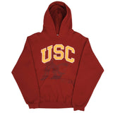 Vintage USC Russell Red Hoodie Sweatshirt 2000S Size Medium