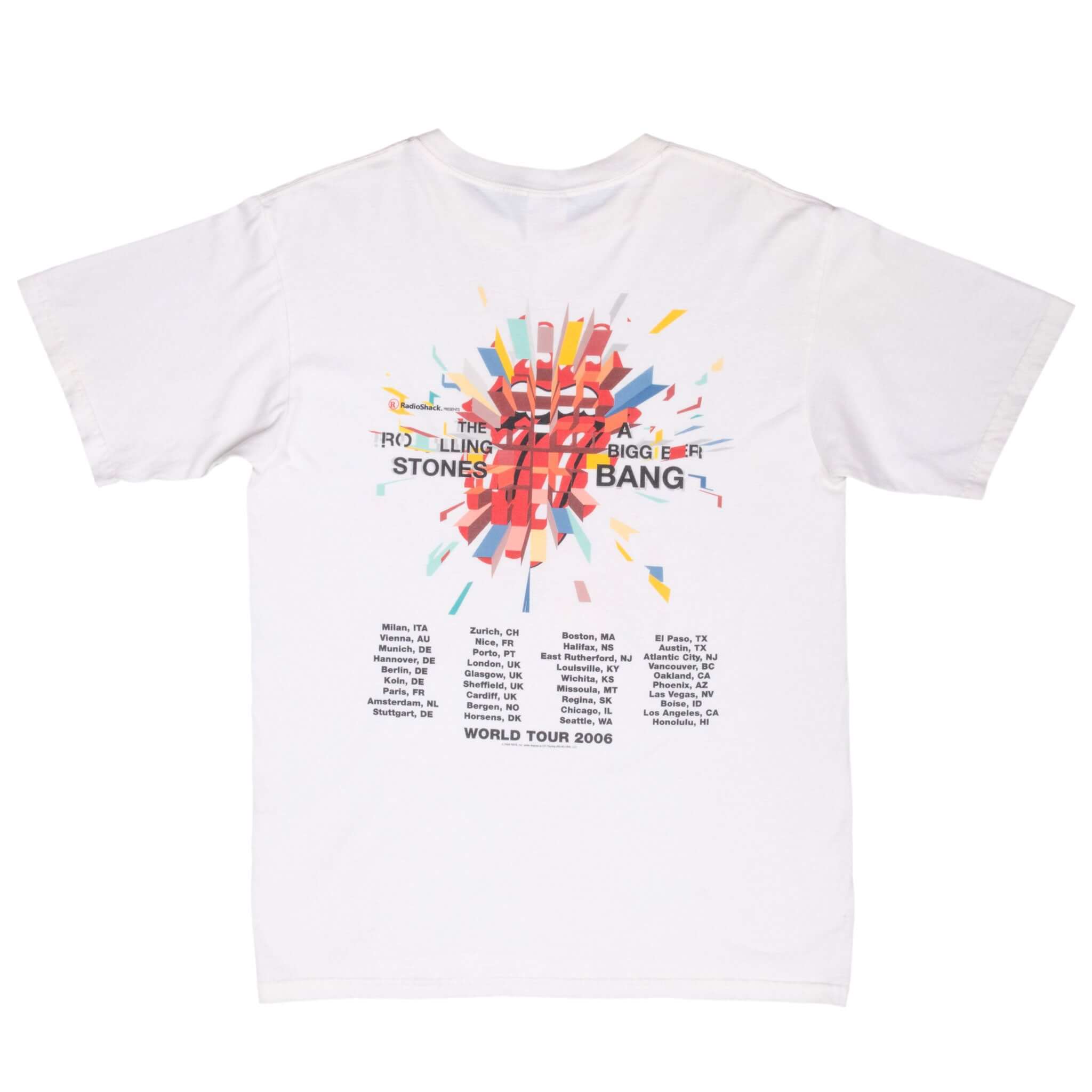 Vintage The Rolling Stones A Bigger Bang World Tour 2006 Tee Shirt Size Medium