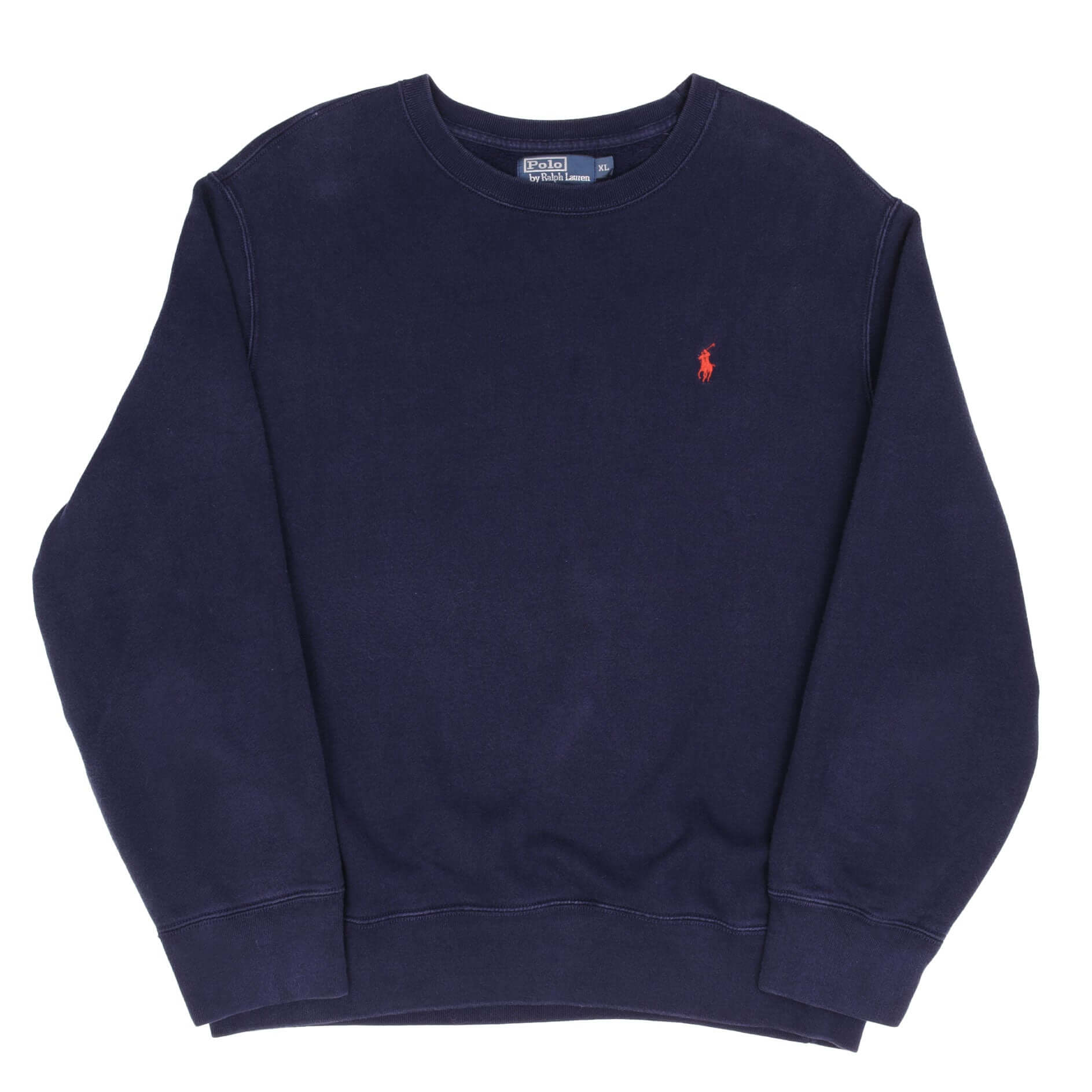 Vintage Polo Ralph Lauren Classic Crewneck Heavyweight Navy Blue Sweatshirt Size Xl 1990S