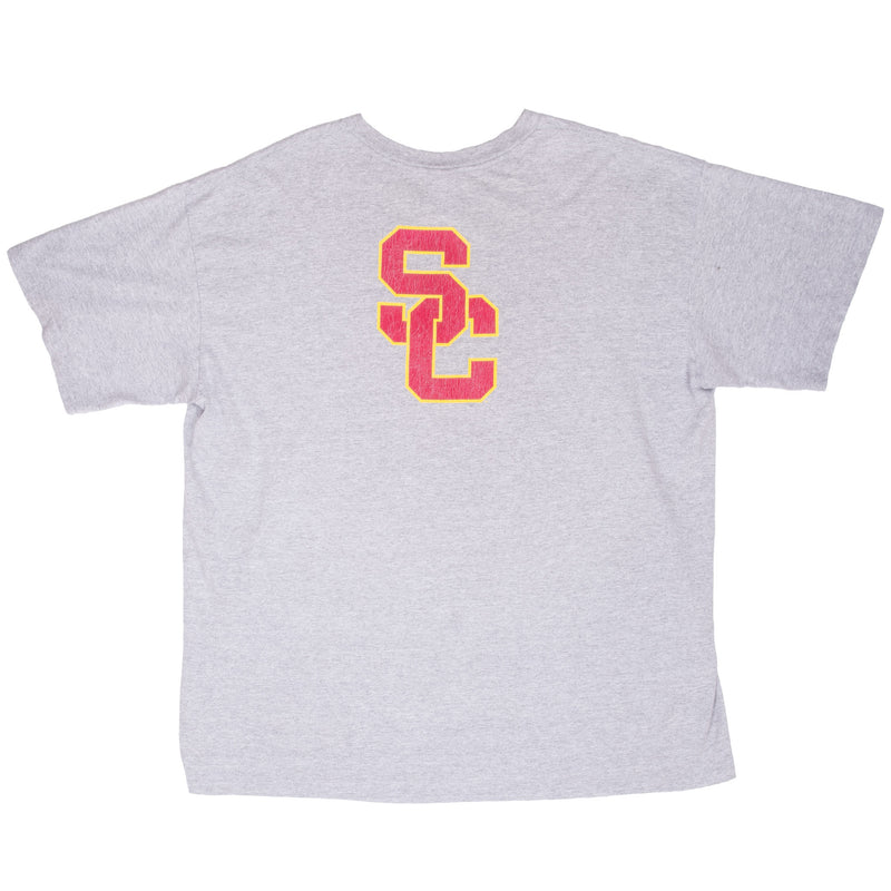 Vintage Usc Trojans Football Nike Swoosh Gray Tee Shirt 1990S Size XL