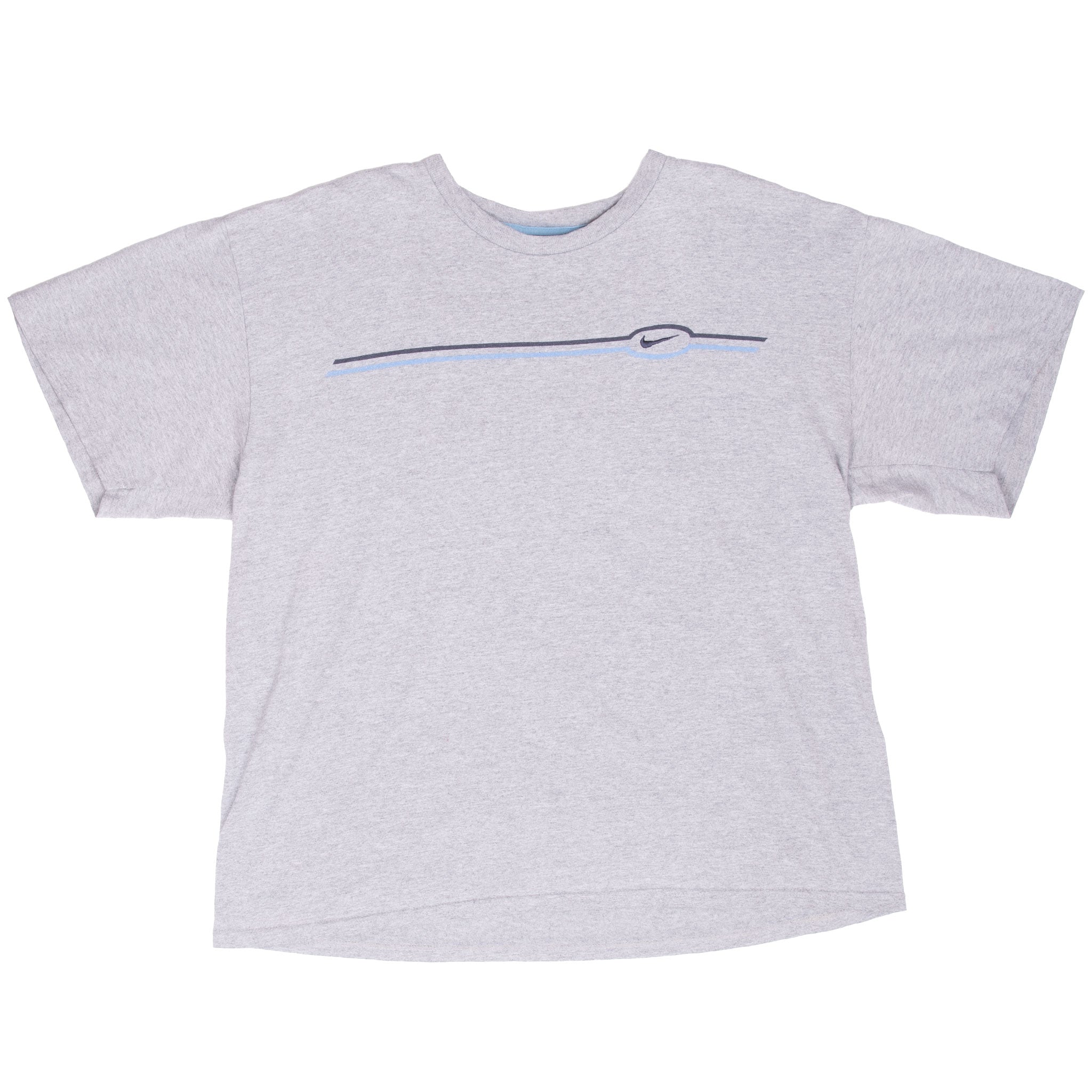 Vintage Nike Classic Swoosh Grey Tee Shirt 2000S Size Large