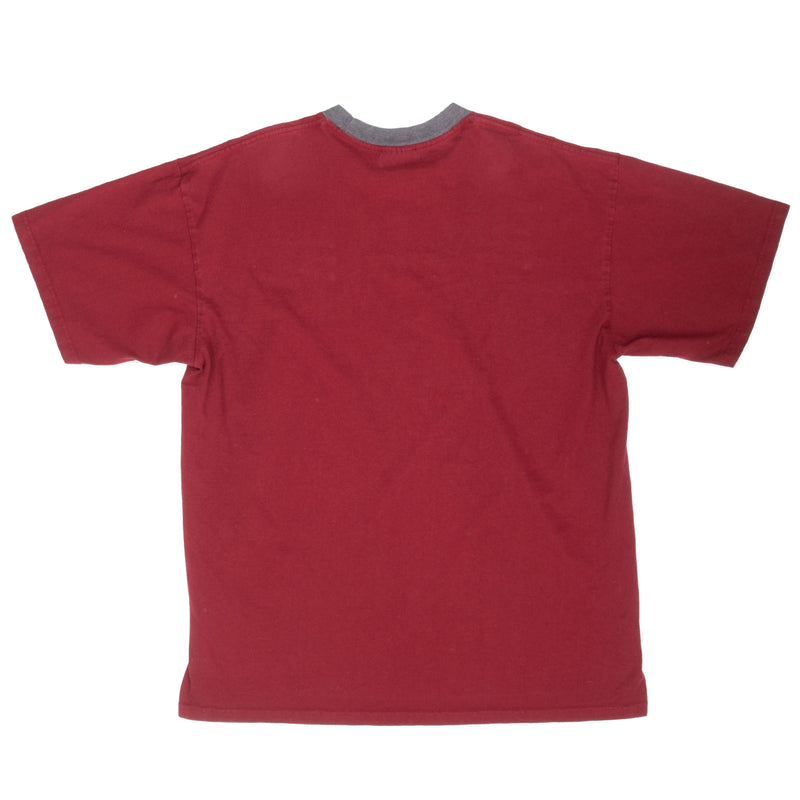 Vintage Nike Athletics Burgundy Tee Shirt 2000S Size Large Made In Usa