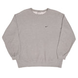 Vintage Nike Swoosh Grey Crewneck Sweatshirt 2000S Size XL