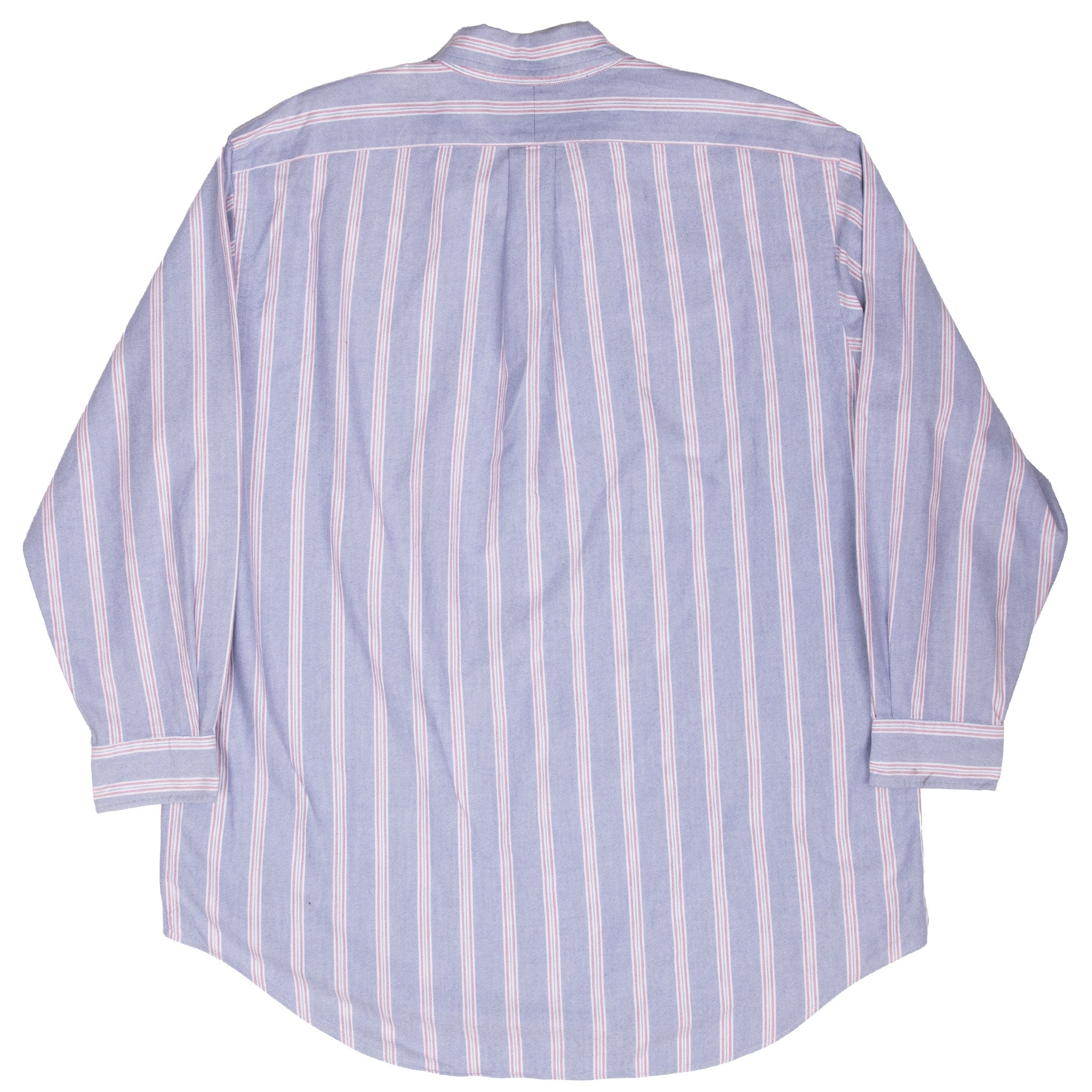 Vintage Ralph Lauren Blue Striped Shirt 1990S Size Large 16 1/2 X 32