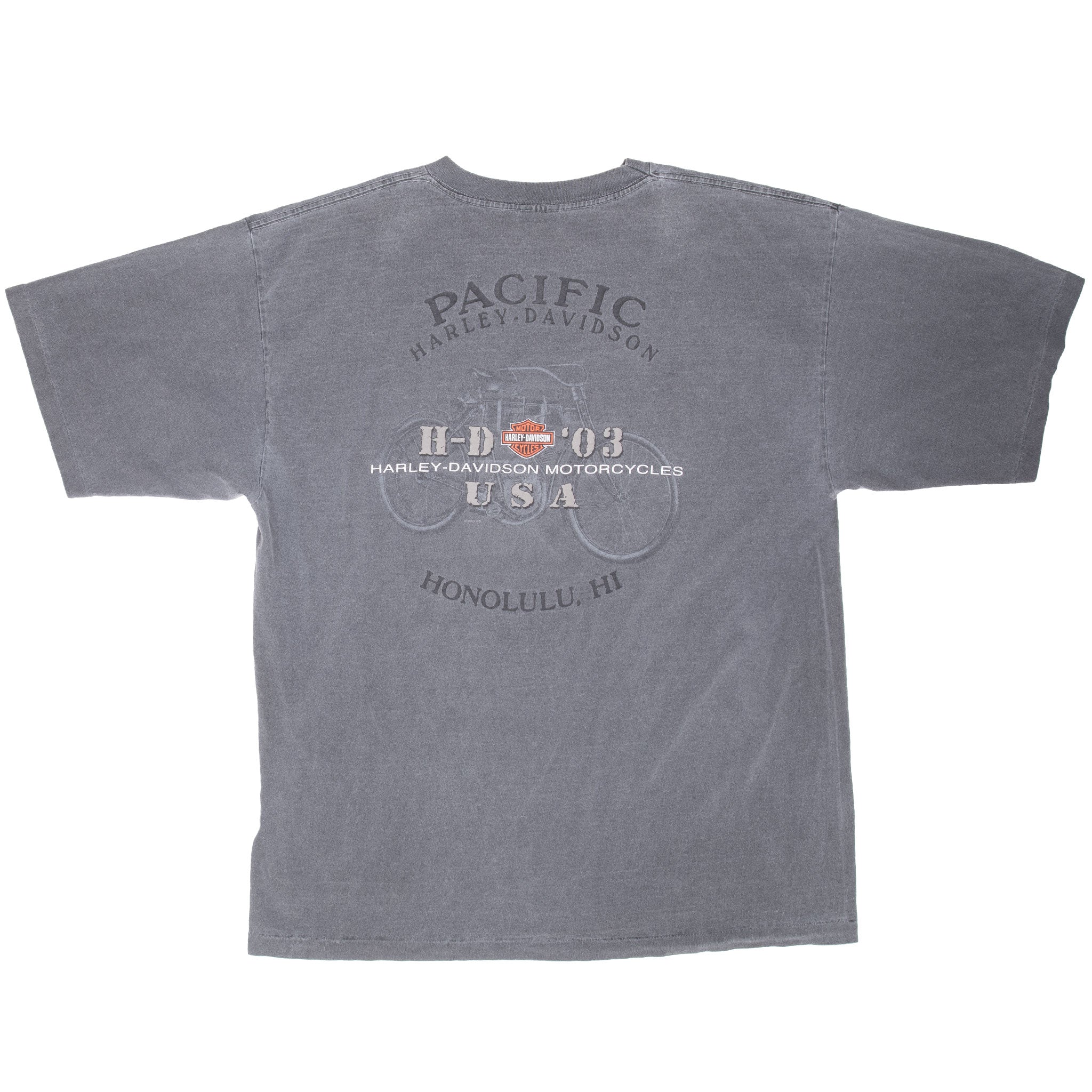 Vintage Harley Davidson Honolulu Hawaii 2003 Tee Shirt Size XL Made In Usa With Single Stitch Sleeves