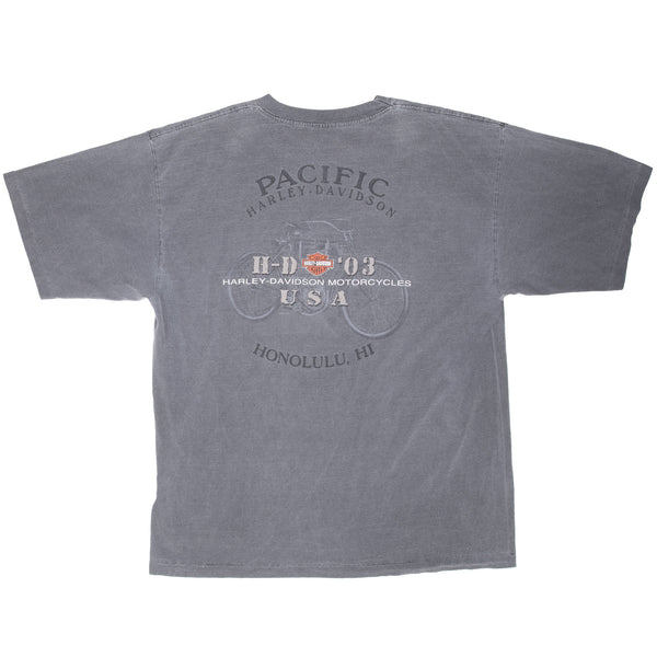 Vintage Harley Davidson Honolulu Hawaii 2003 Tee Shirt Size XL Made In Usa With Single Stitch Sleeves