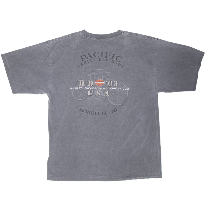 Vintage Harley Davidson Honolulu Hawaii 2003 Tee Shirt Size XL Made In Usa With Single Stitch Sleeves