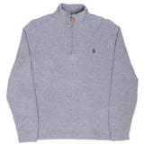 Vintage Polo Ralph Lauren Grey Quarter 1/4 Zip Sweater 1990S Size Medium