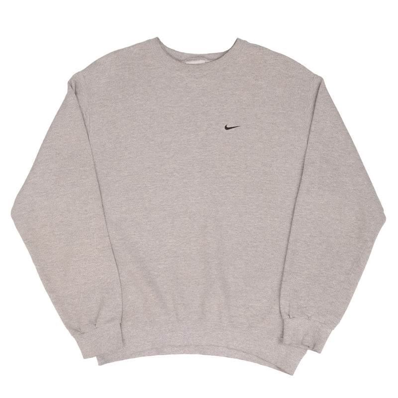 Vintage Nike Classic Swoosh Gray Sweatshirt 2000S Size Medium