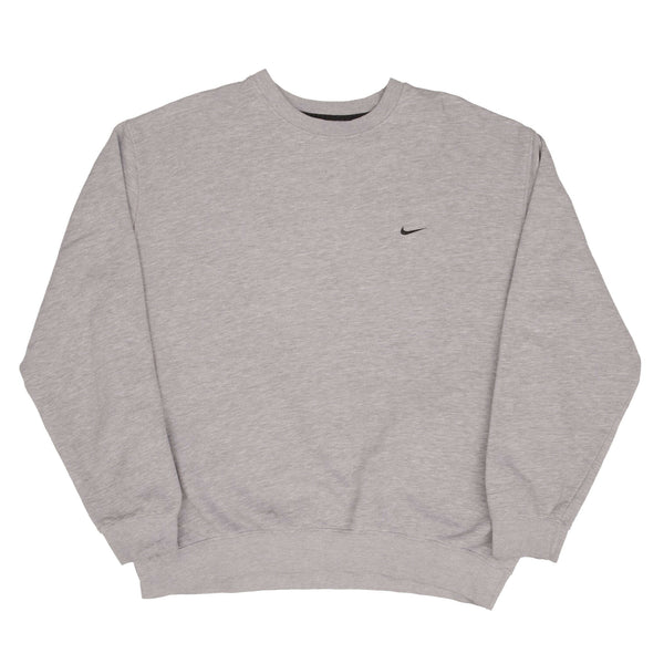 Vintage Nike Classic Swoosh Gray Sweatshirt 2000S Size 2XL