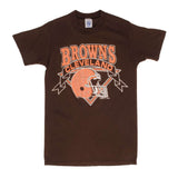 Vintage Brown NFL Browns 1980s Tee Shirt Size Small Made In USA With Single Stitch Sleeves