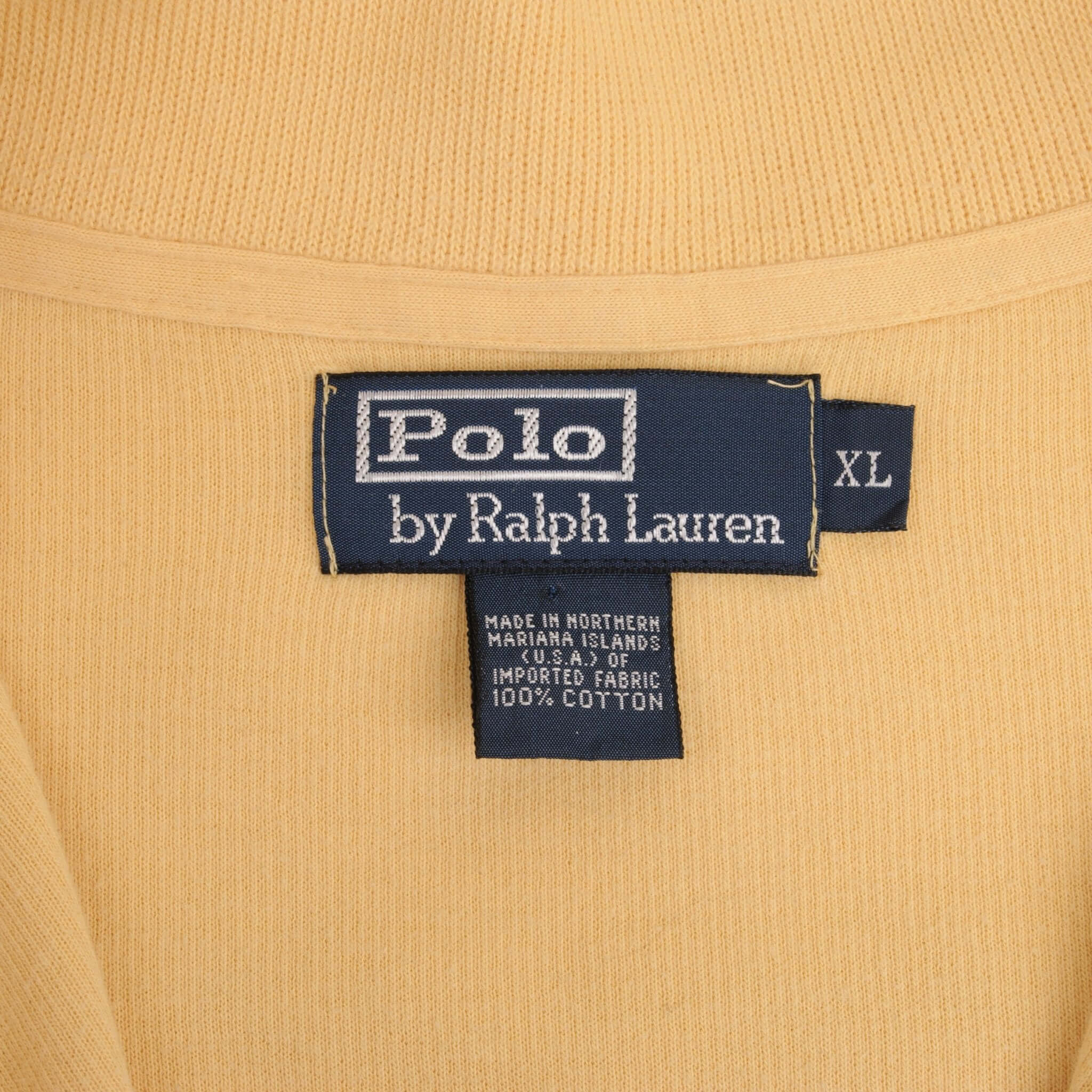 Vintage Ralph Lauren Yellow Quarter Zip Sweater Size XL 1990S