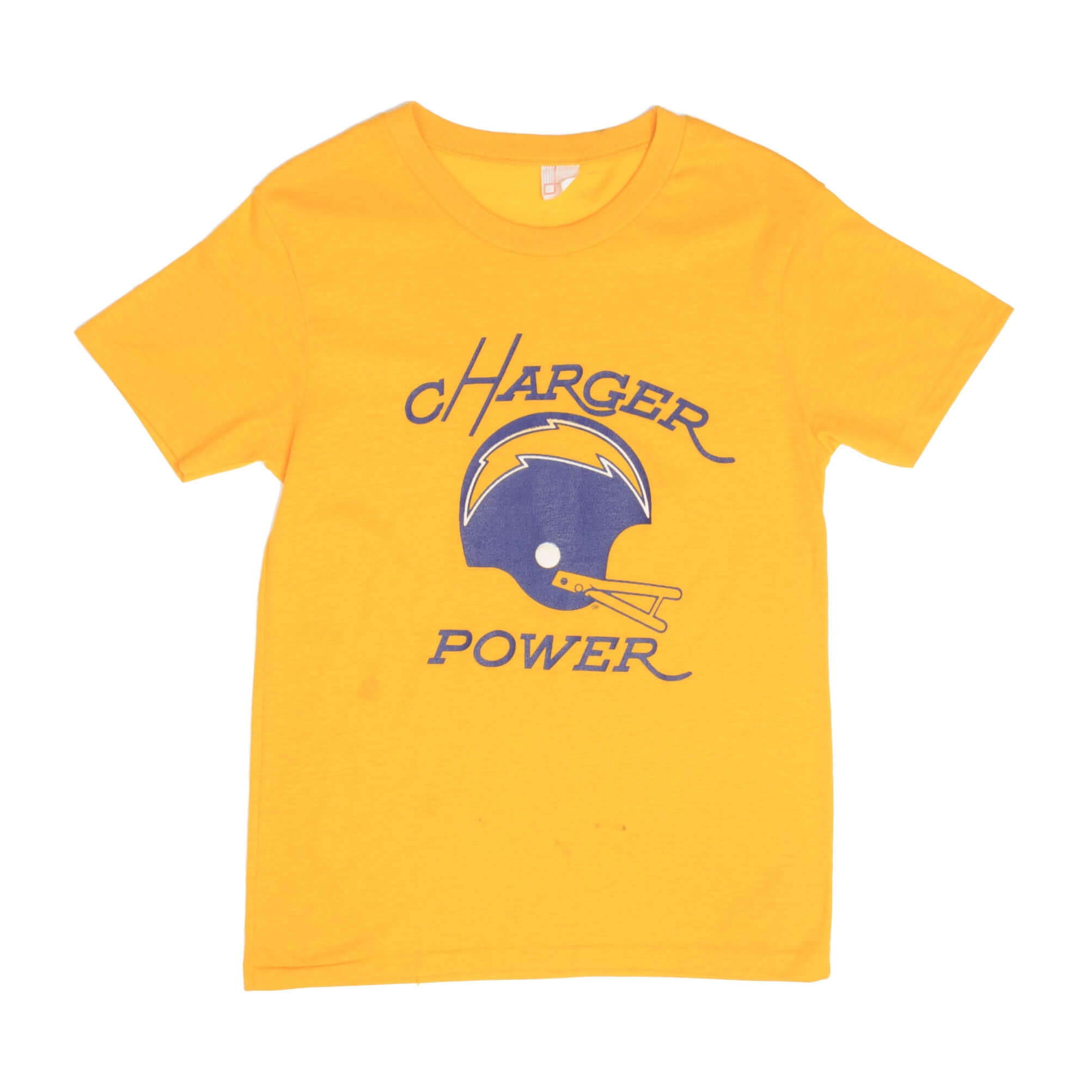 Vintage NFL San Diego Charger Power Tee Shirt 1980S Size Medium Made In USA With Single Stitch Sleeves