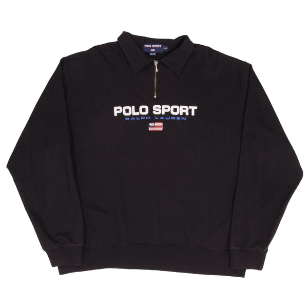 Vintage Polo Sport Ralph Lauren Quarter Zip Sweatshirt 1990S Size 2XL
