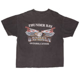 Vintage Black Harley Davidson Hi-Way Cafe Tee Shirt 2001 Size XL 