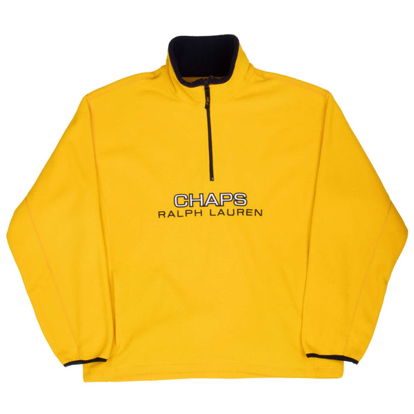 Vintage Chaps Ralph Lauren Yellow Fleece Pullover Jacket 1990S Size Medium