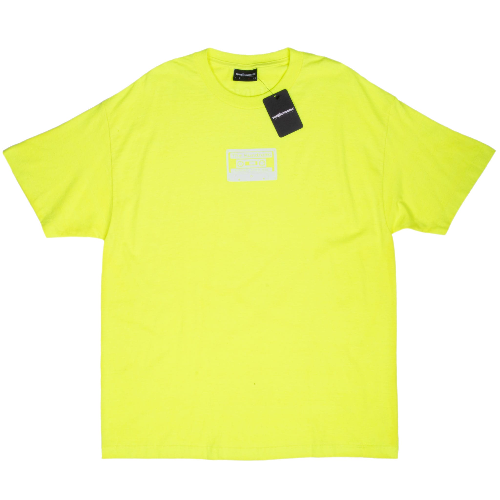 THE HUNDREDS MIX MIXTAPE 2022 NEON YELLOW TEE SHIRT SIZE XL DEADSTOCK