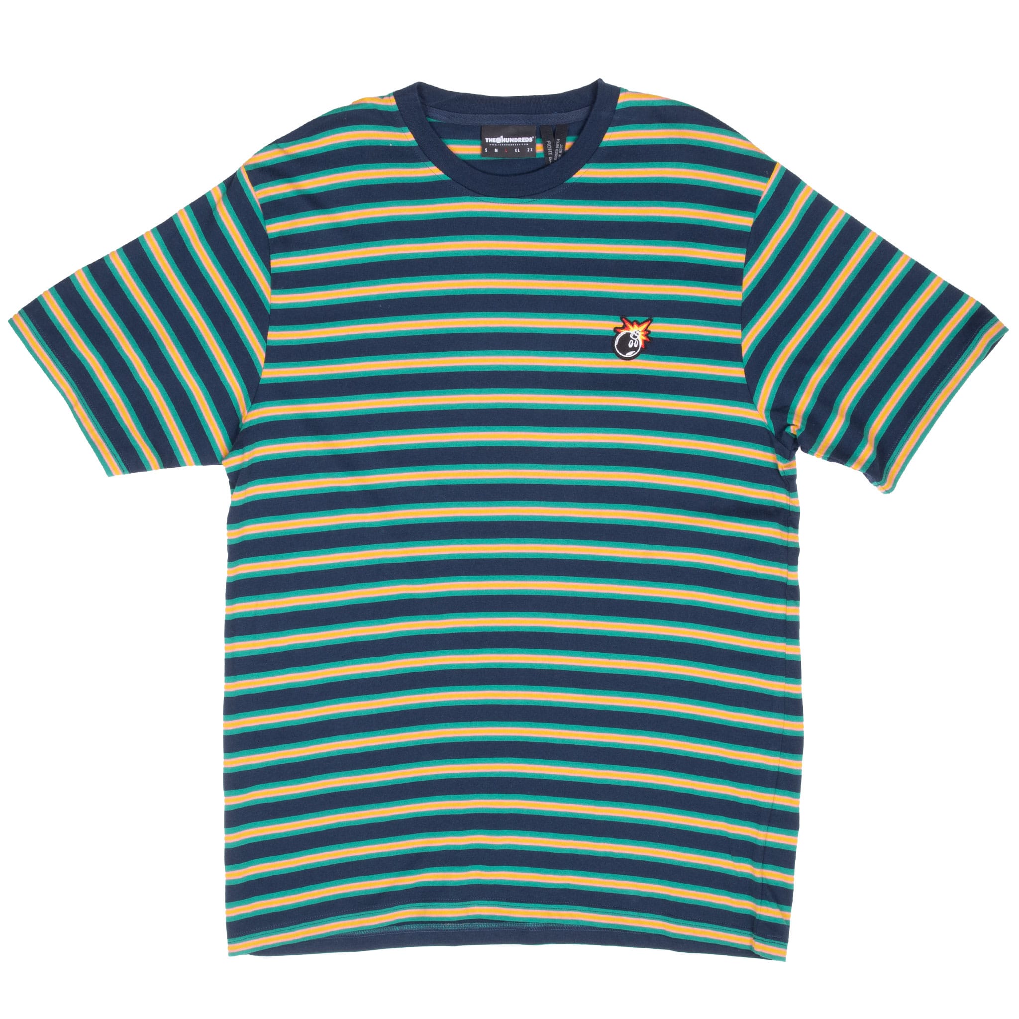 THE HUNDREDS STRIPES TEE SHIRT SIZE LARGE DEADSTOCK