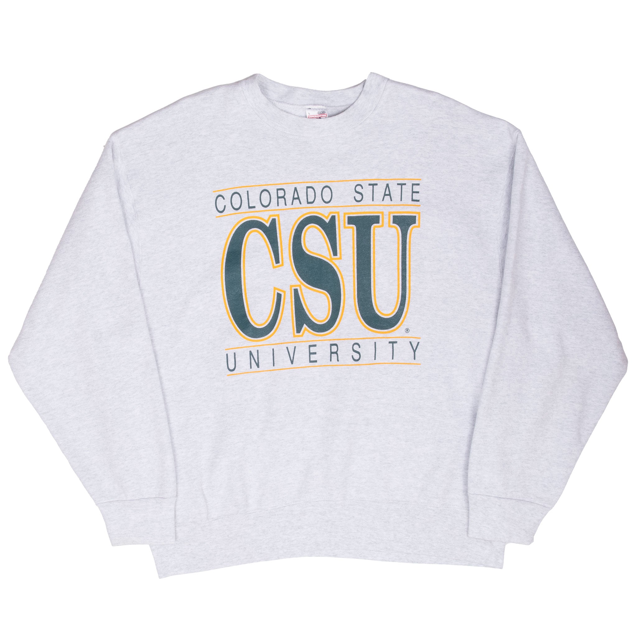 Vintage Csu Colorado State University Grey Sweatshirt 1990S Size Large Made In Usa