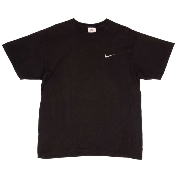 Vintage Nike Classic Swoosh Black Tee Shirt Size 1990s Size Large Made In USA