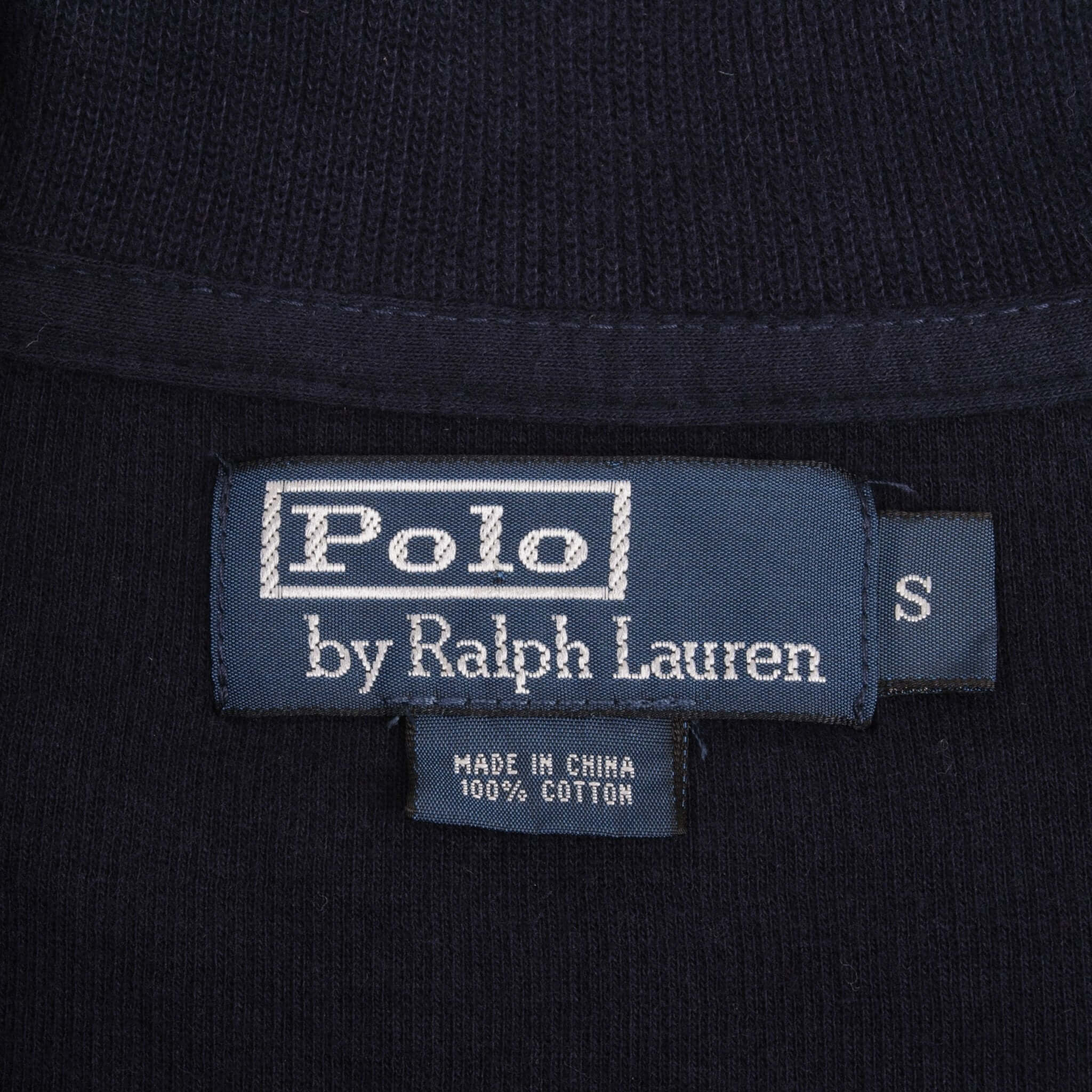 Vintage Polo Ralph Lauren Navy Blue Quarter 1/4 Zip Sweater 1990s Size Small