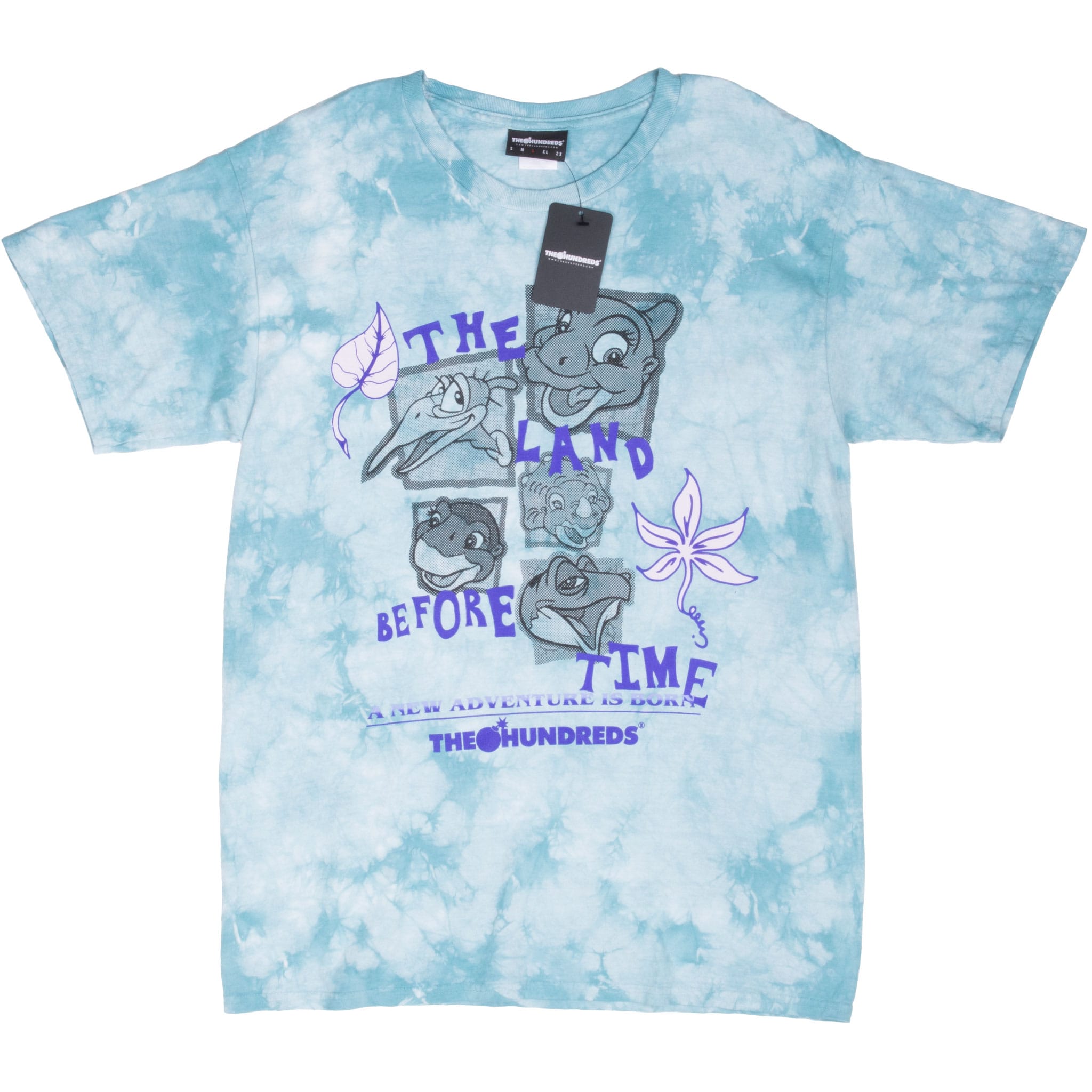 THE HUNDREDS X THE LAND BEFORE TIME TIE DYE TEE SHIRT LARGE DEADSTOCK