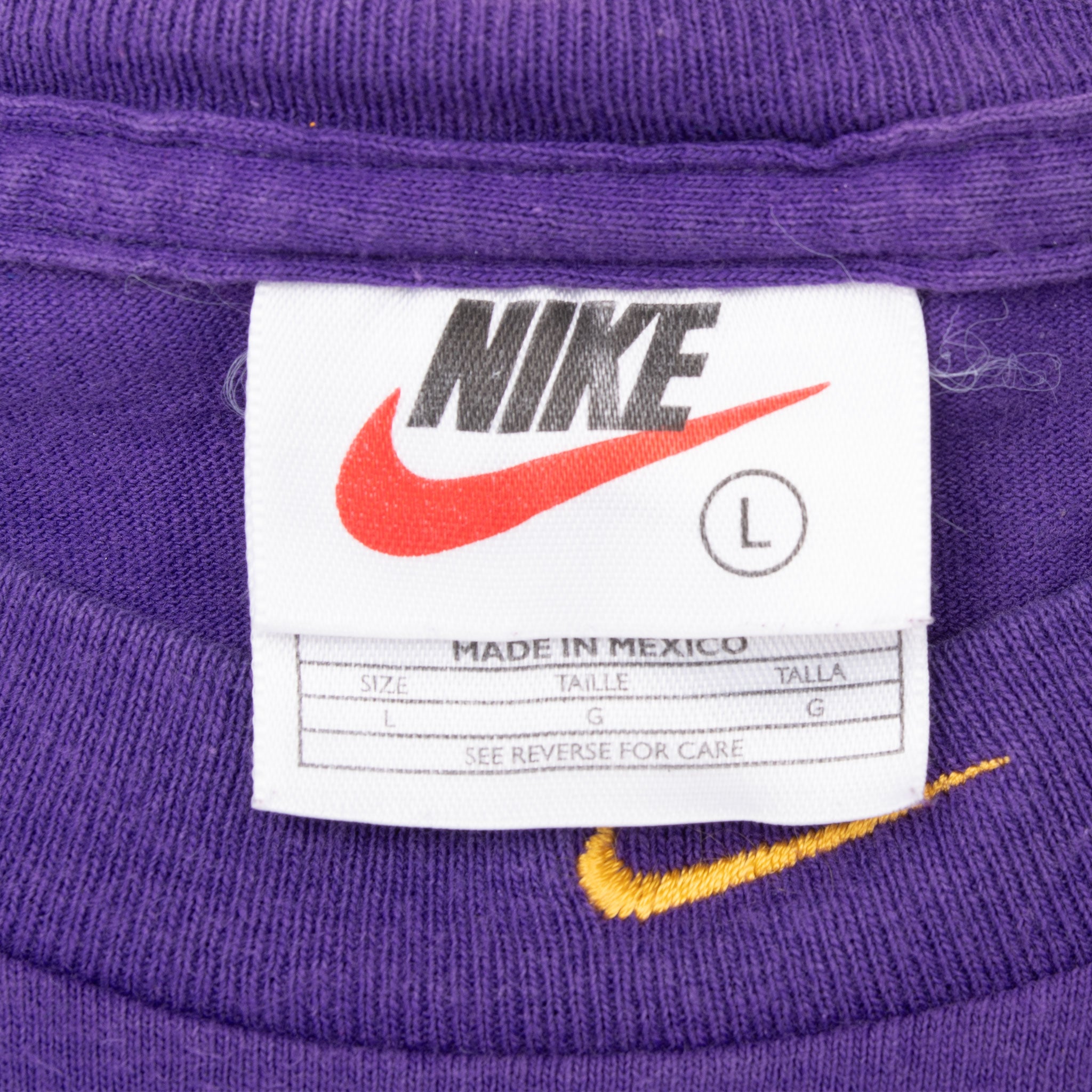 Vintage Nike Nba Los Angeles Lakers Center Swoosh 1990S Tee Shirt Size Large
