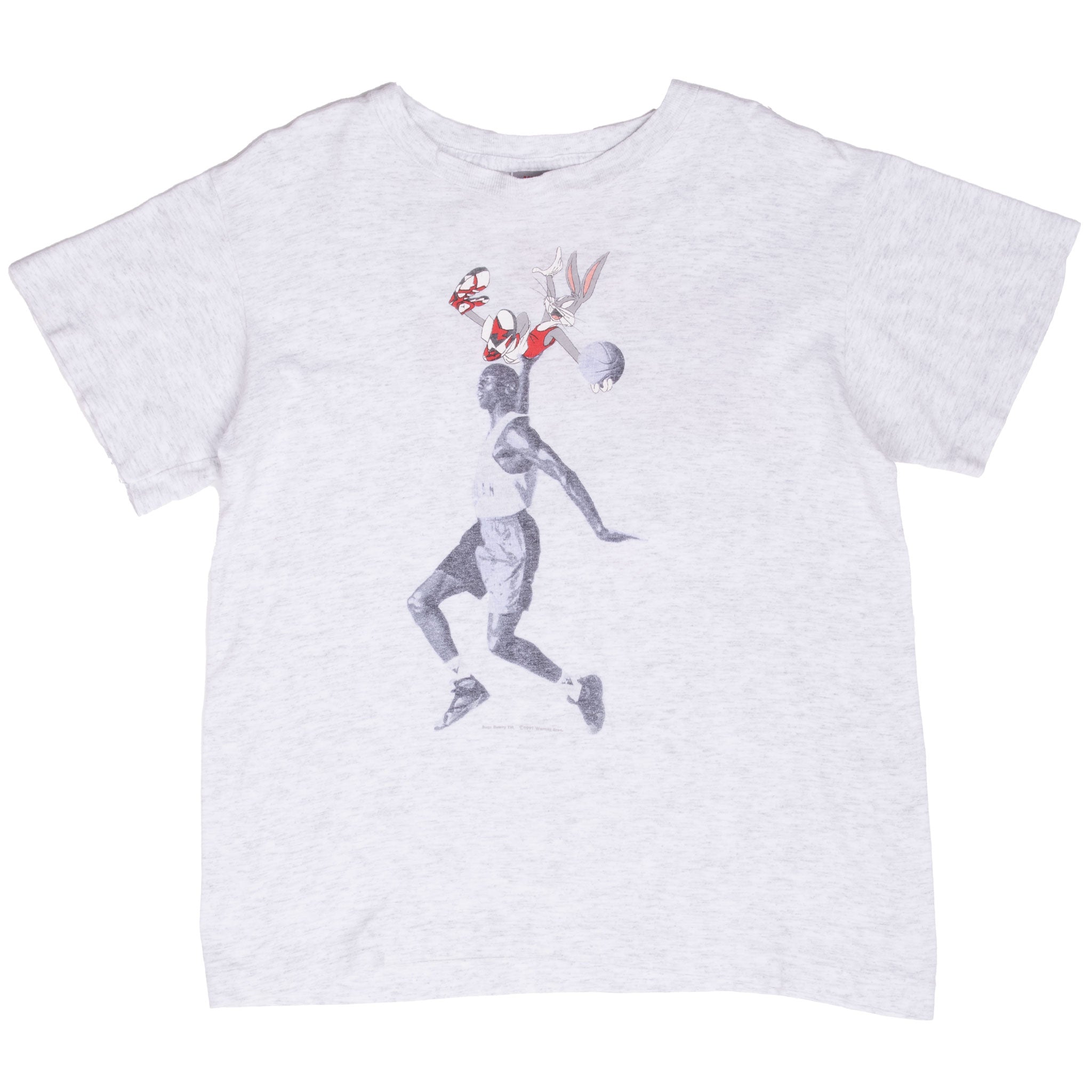 Vintage Nike Air Jordan Buggs Bunny 1991 Tee Shirt Size Large Youth Made In USA With Single Stitch Sleeves