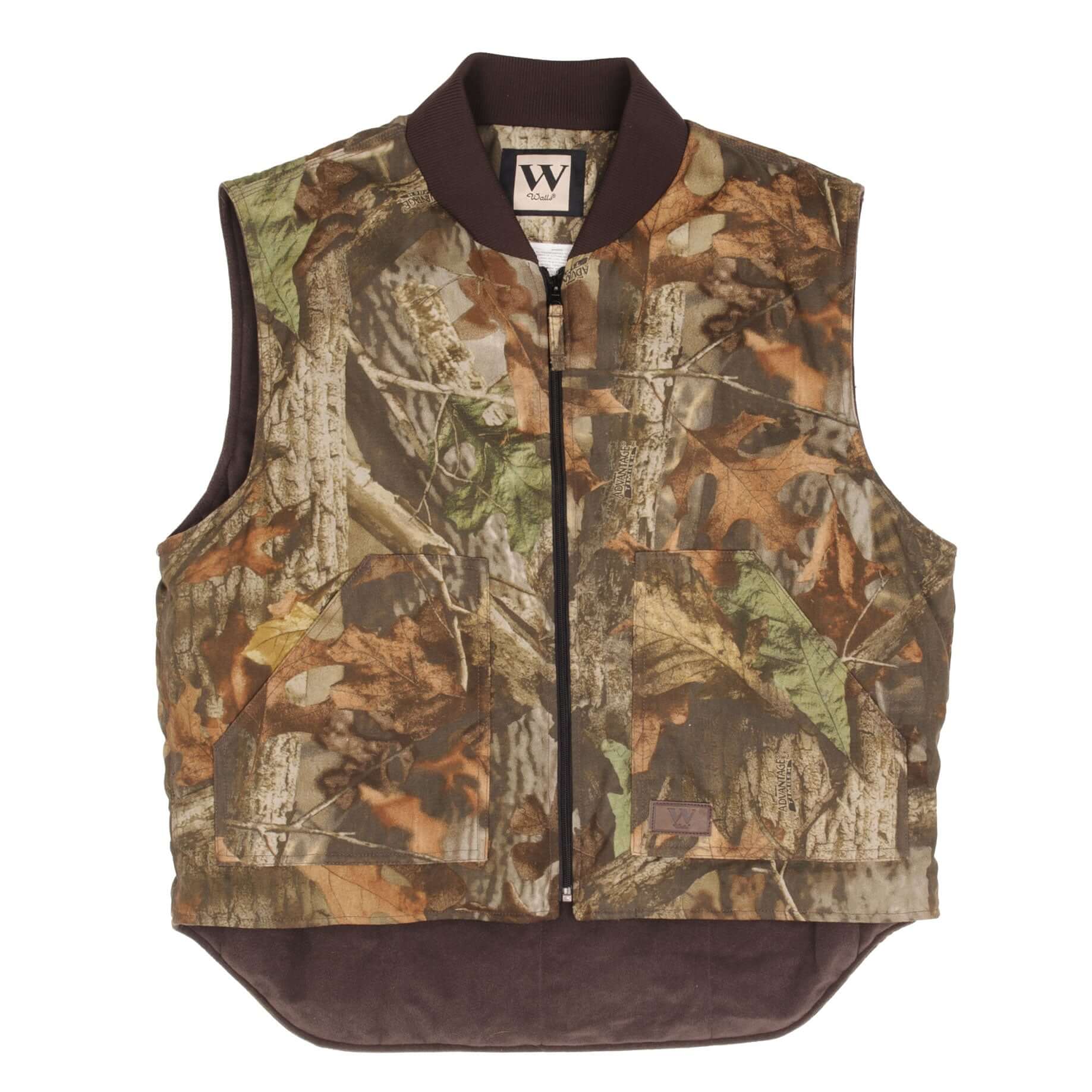 Vintage Advantage Timber Camo Sleeveless Vest Jacket Size Large