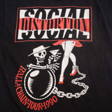 VINTAGE SOCIAL DISTORTION BALL & CHAIN TOUR 1990 TEE SHIRT SIZE XL MADE IN USA