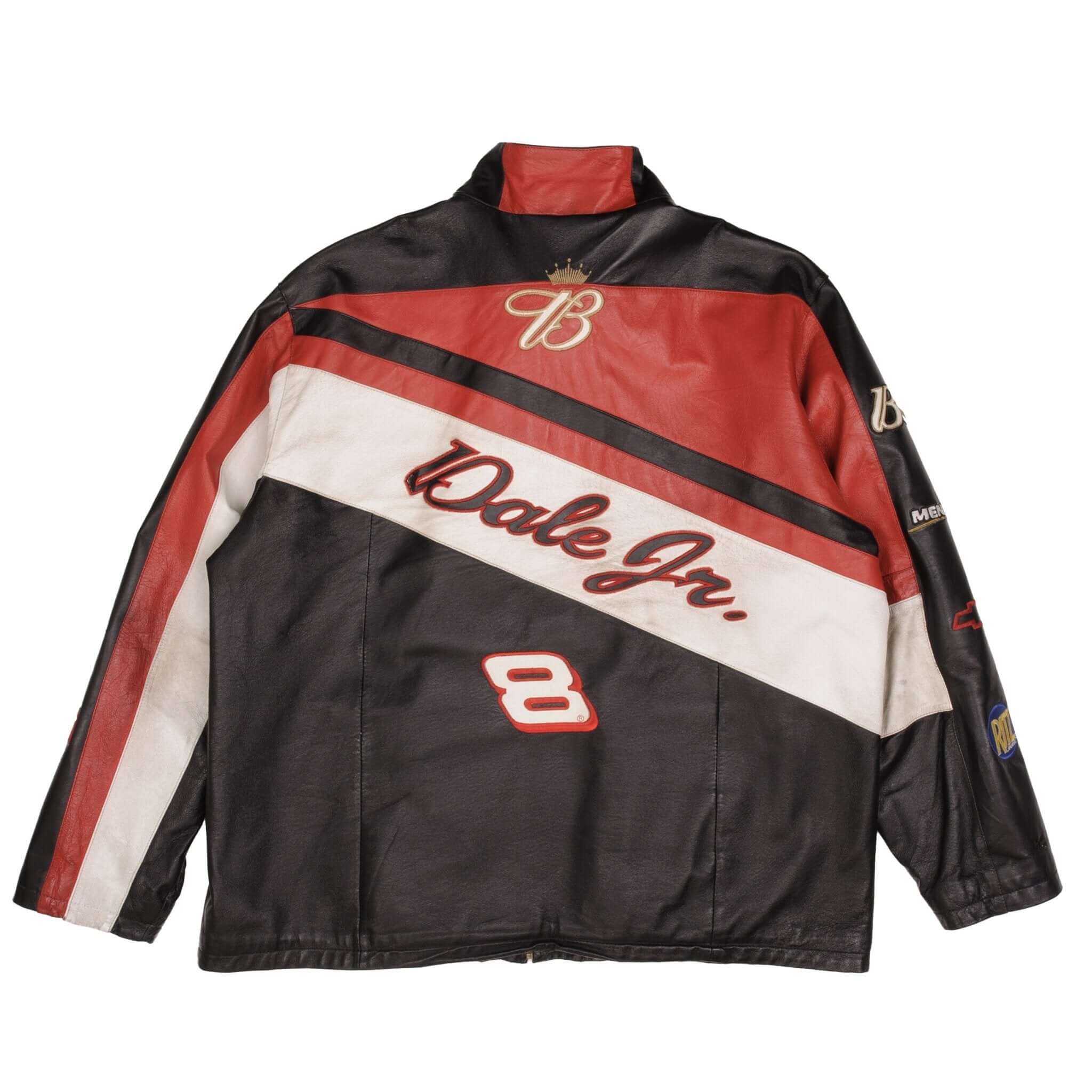 VINTAGE NASCAR DALE EARNHARDT JR BUDWEISER LEATHER JACKET 2000S SIZE XL