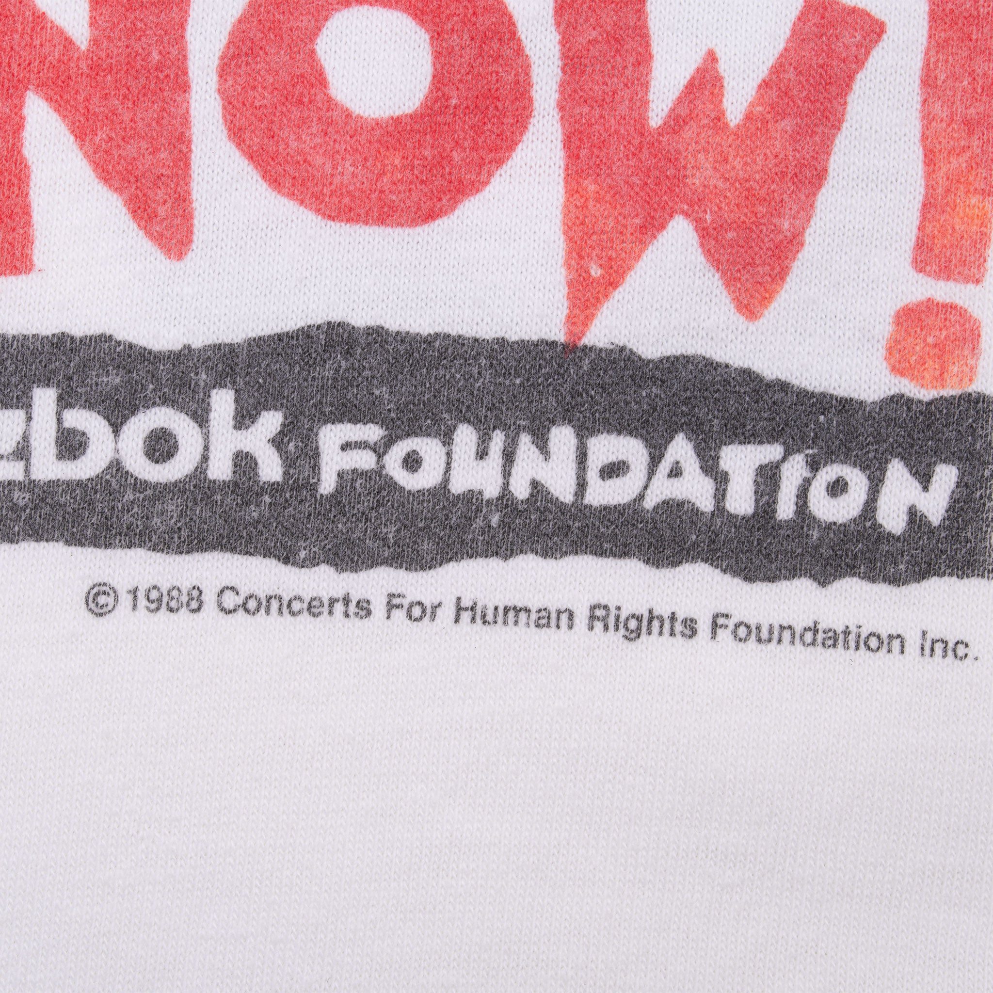 VINTAGE REEBOK HUMAN RIGHTS NOW 1988 TEE SHIRT SIZE LARGE
